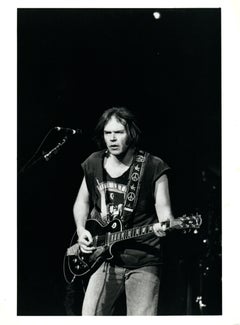 Neil Young Playing Guitar Vintage Original Photograph