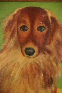 Vintage Young Golden Retriever Oil Painting "My  Best Friend "