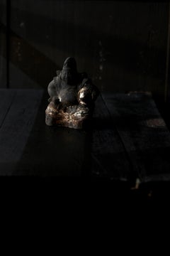 Ebisu Statue / Japanese Antique / Earthen Doll / Edo Period Wabi-sabi