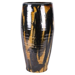 Brown Ceramic Vase, Ebitenyefa Baralaye, Modern Handmade Decorative Ceramic Vase