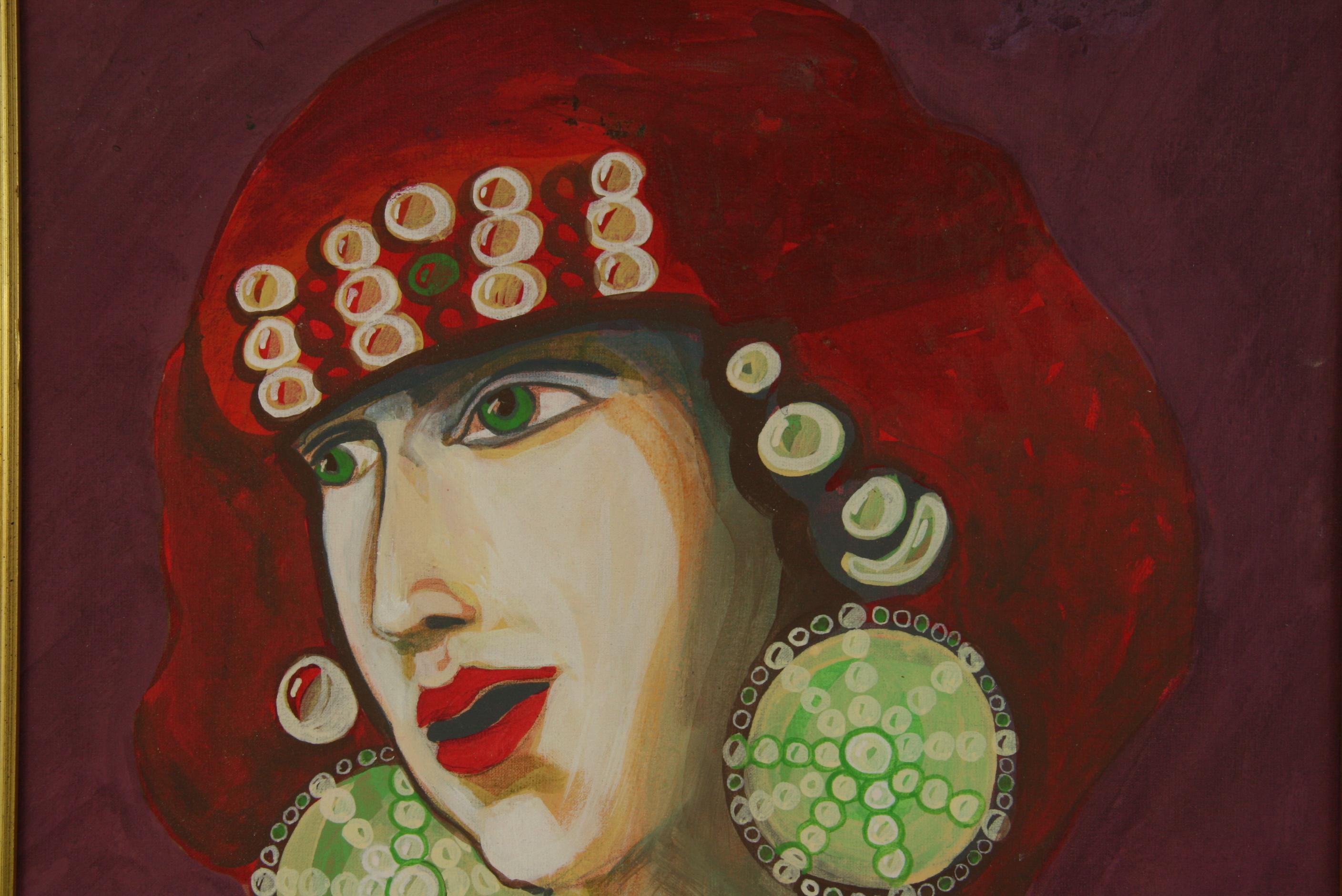 Modern American  Figurative Gypsy Woman Oil Painting   Painting For Sale 6