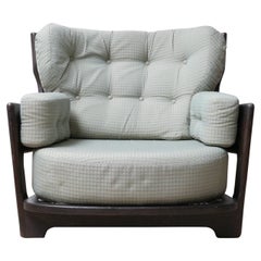 Eboinsed Oak Guillerme et Chambron French Mid-Century 'Denis' Armchair