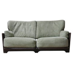 Eboinsed Oak Guillerme et Chambron French Mid-Century 'Denis' Two Seater Sofa