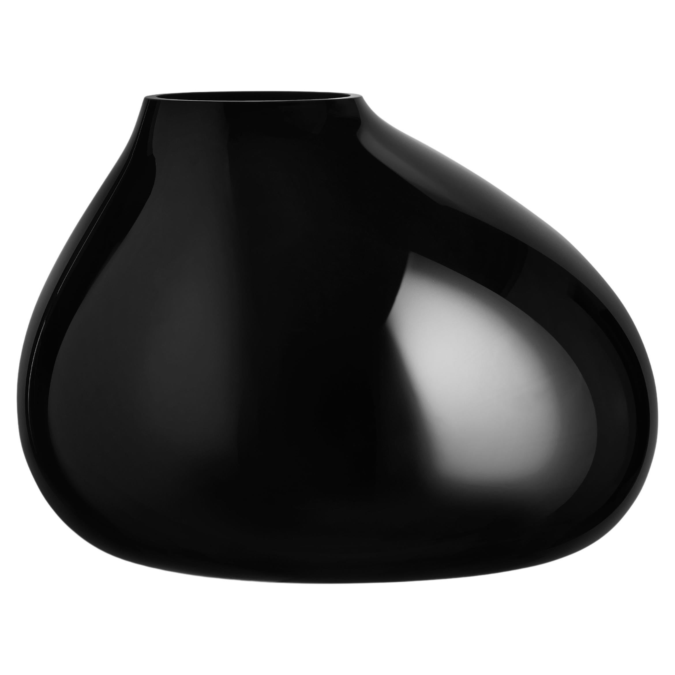 Orrefors Ebon Black Vase Large For Sale