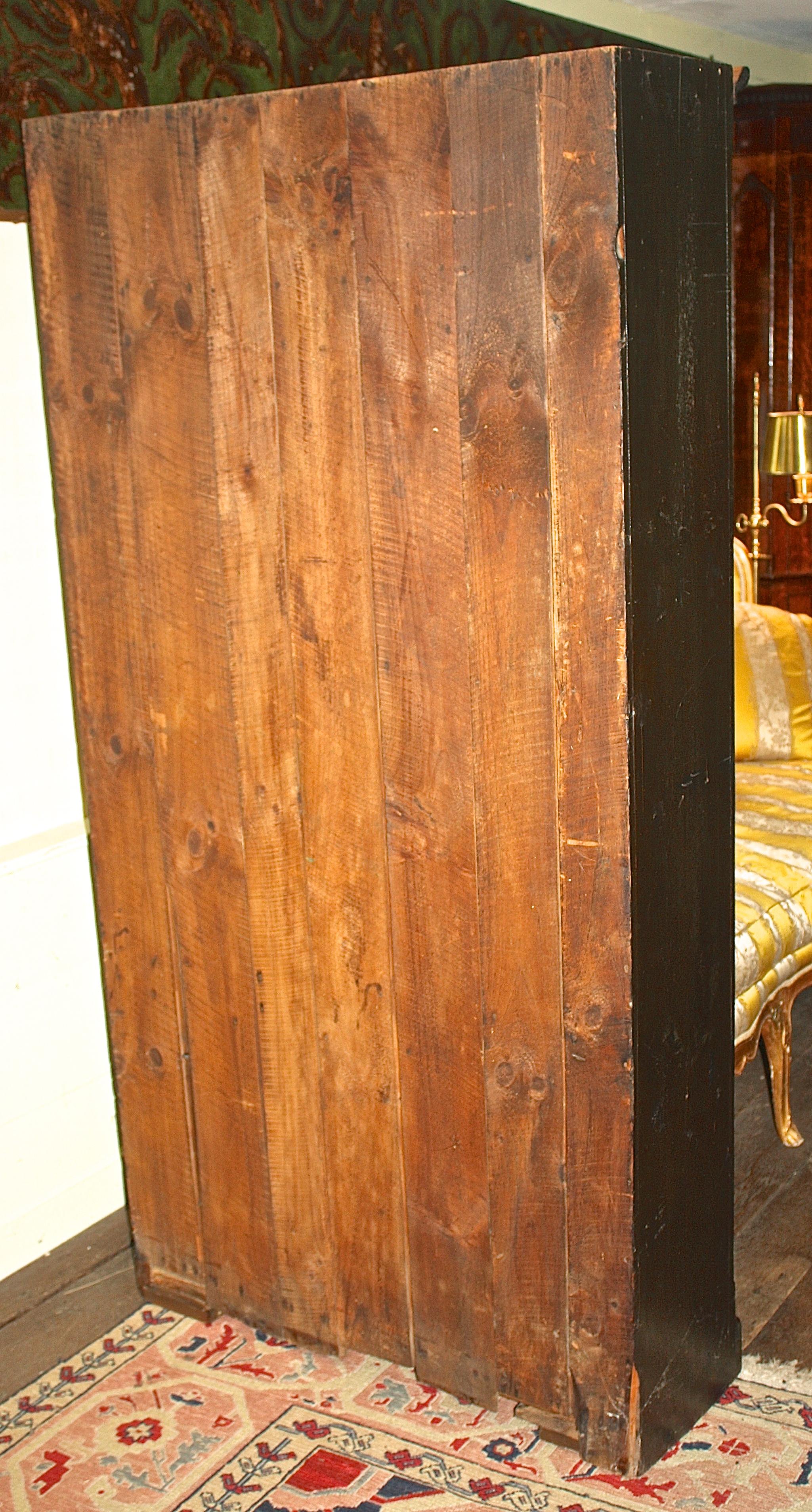 Mid-19th Century Ebonised American Pine Pantry Cupboard For Sale