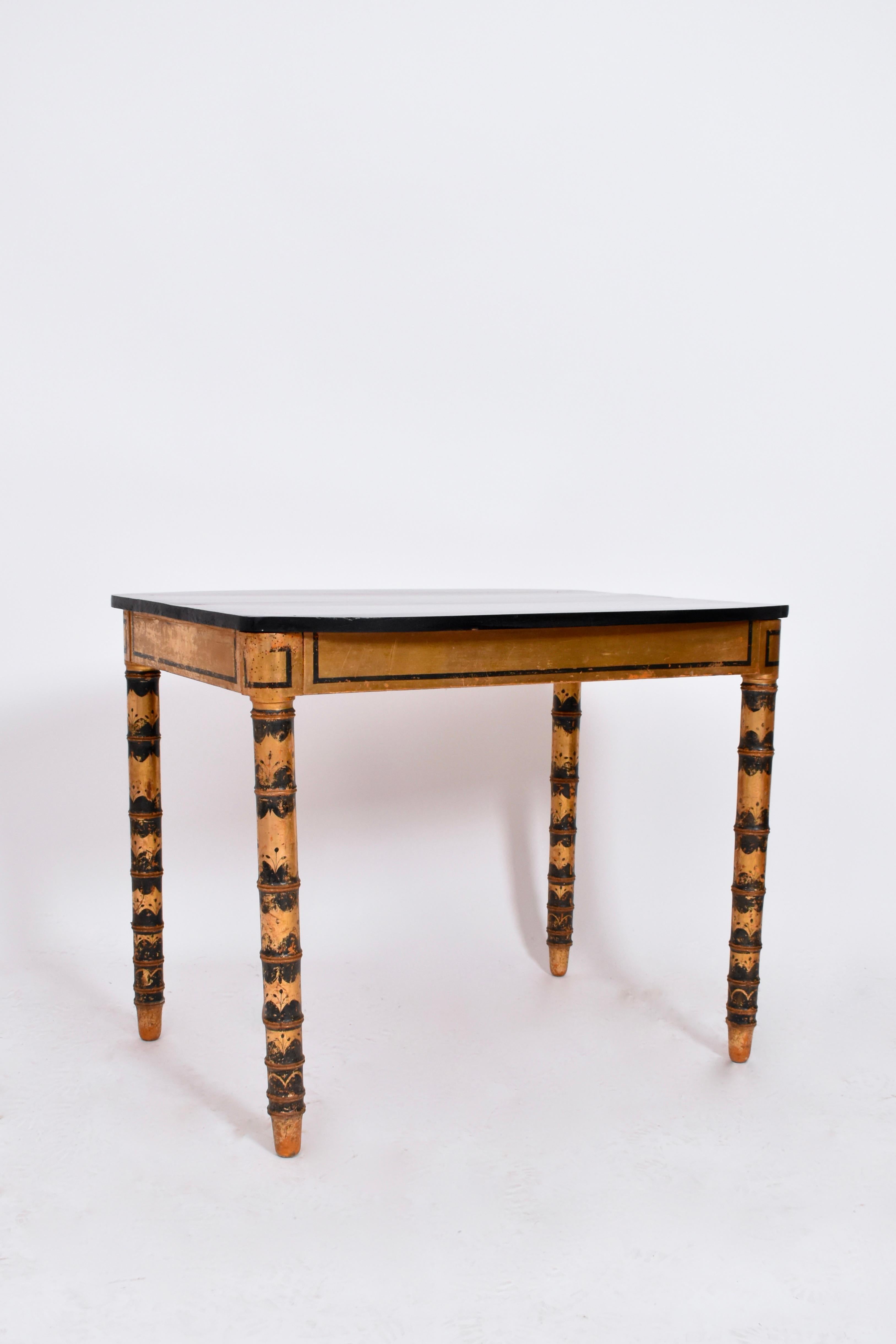 Art Nouveau Ebonised and gold painted table, 1920s For Sale