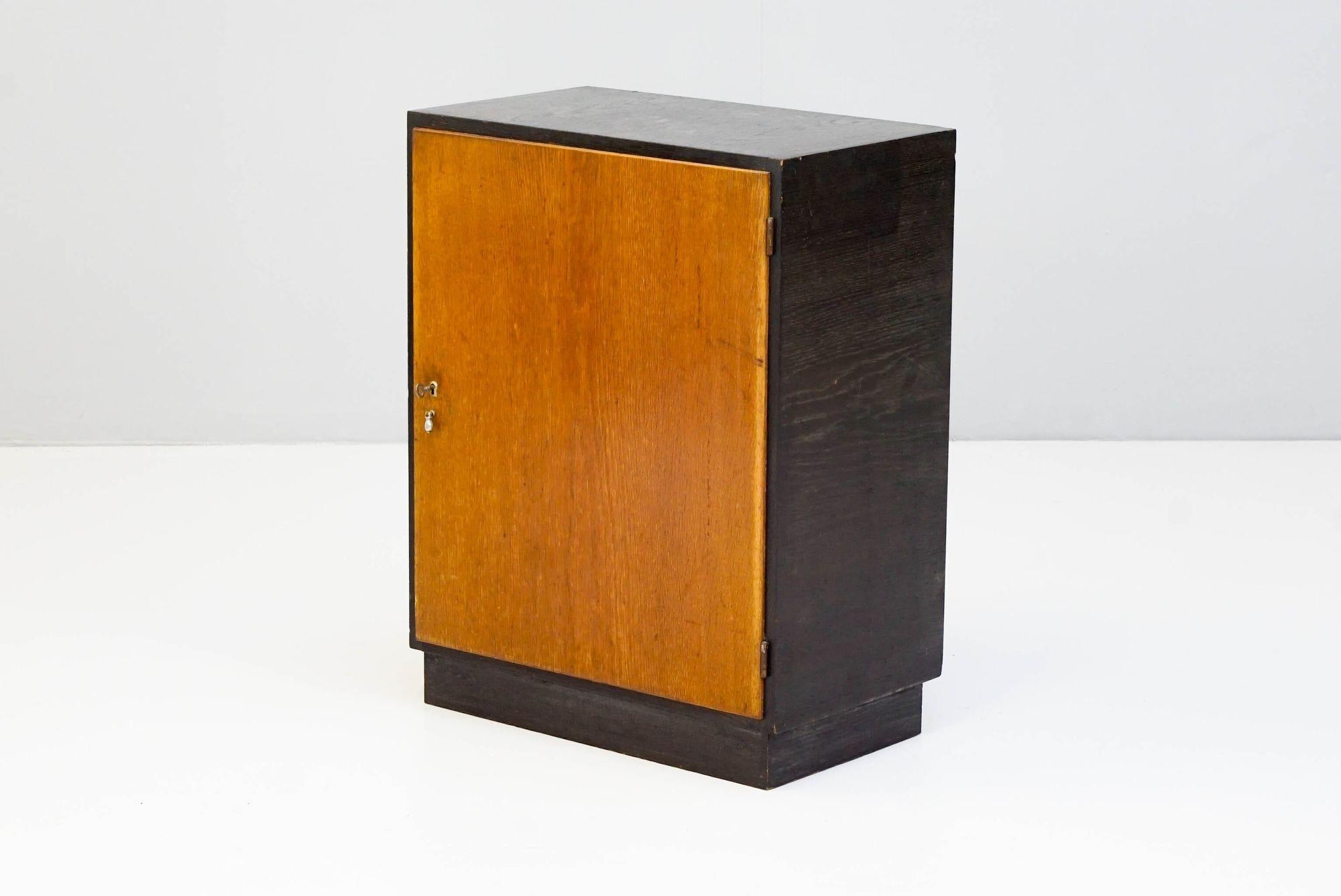 Ebonised and Oak Cupboard by Franz Schuster In Excellent Condition For Sale In London, England