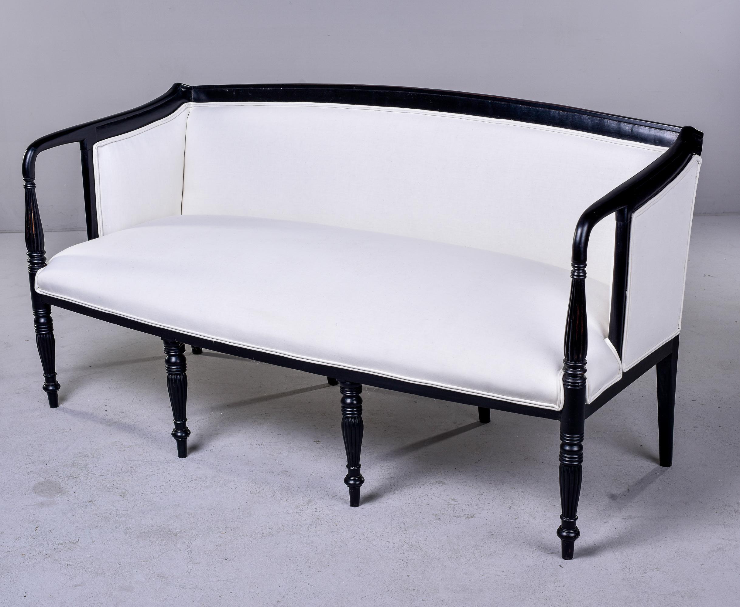 Ebonised and Upholstered Art Deco Settee or Sofa For Sale 5