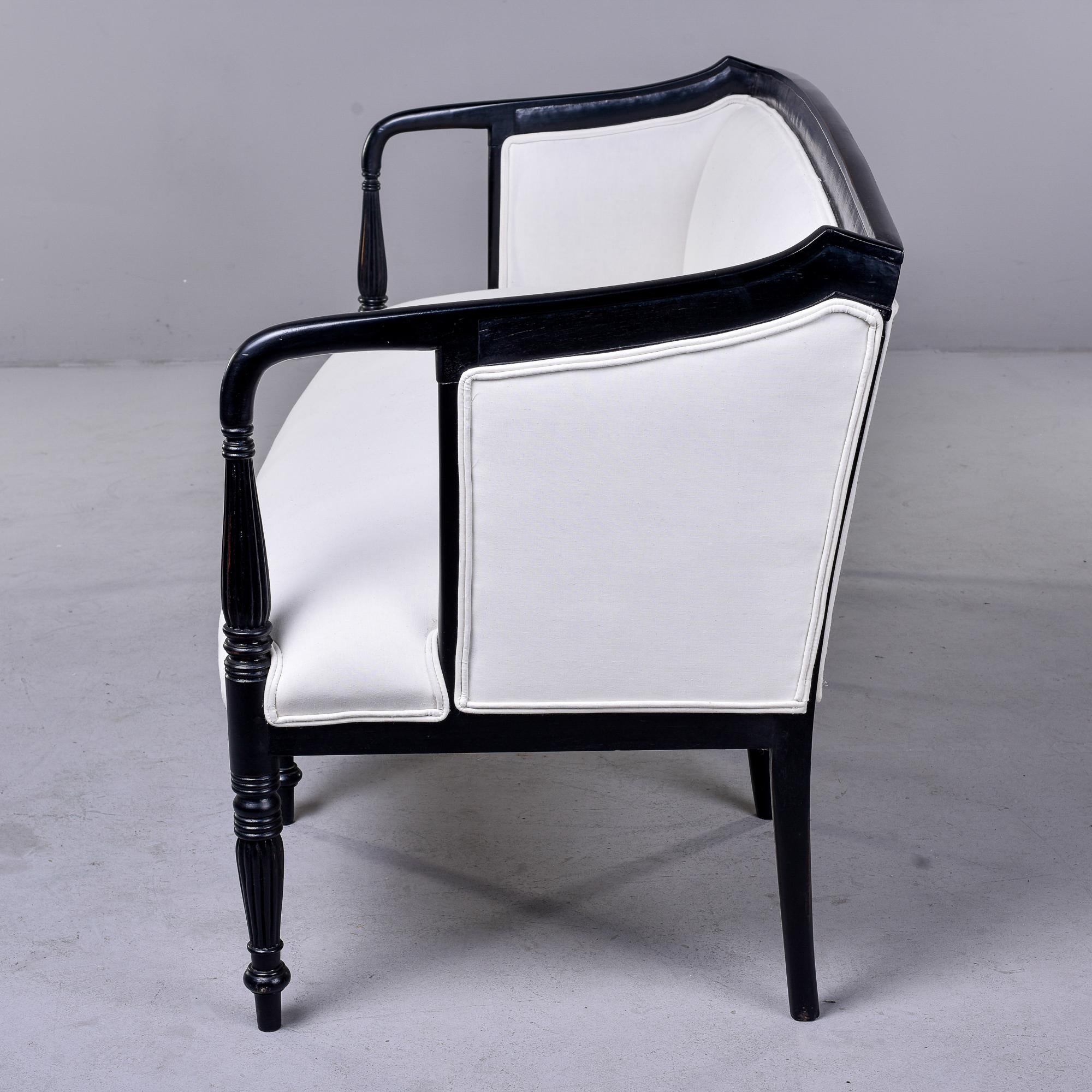Ebonized Ebonised and Upholstered Art Deco Settee or Sofa For Sale