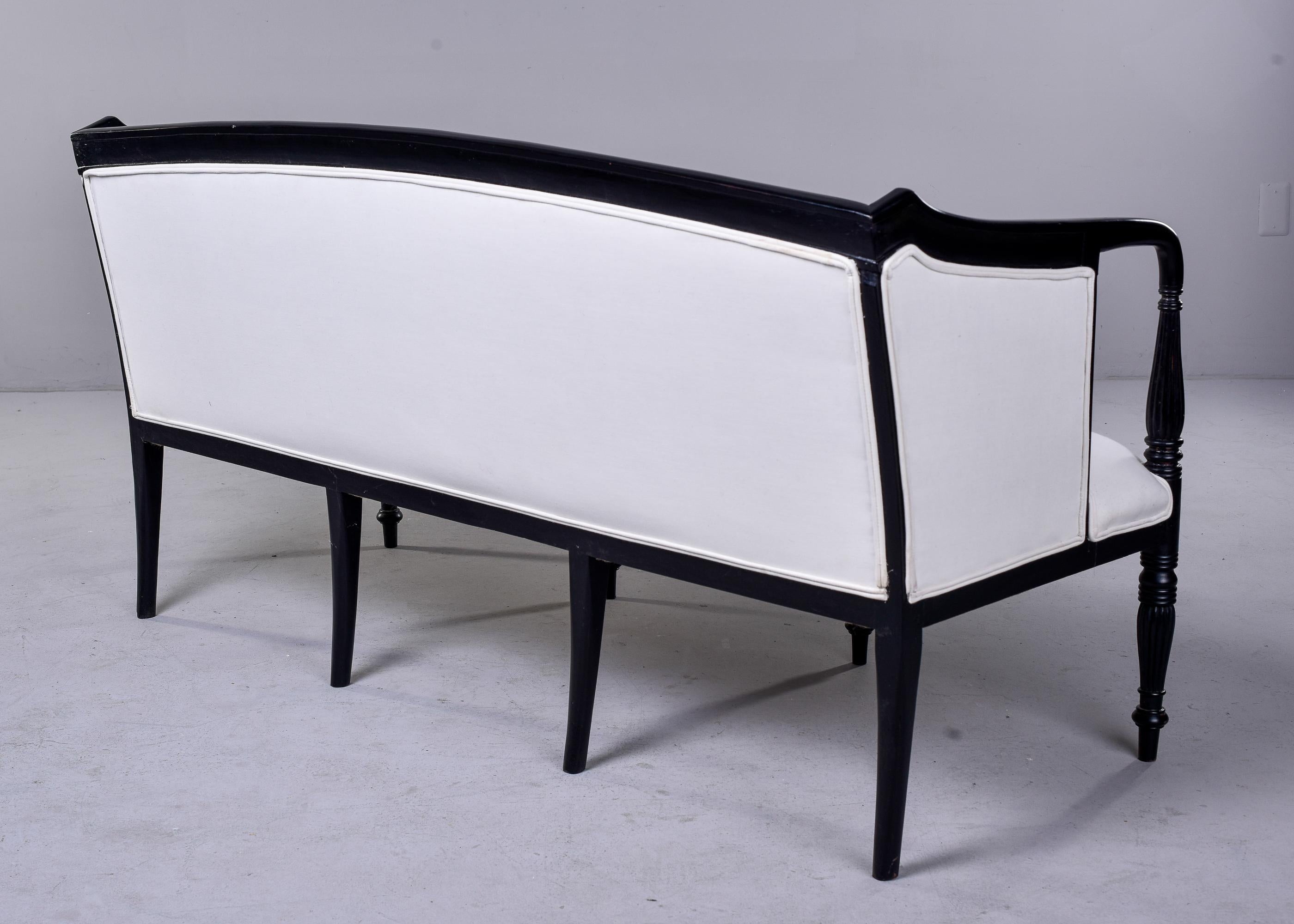 20th Century Ebonised and Upholstered Art Deco Settee or Sofa For Sale