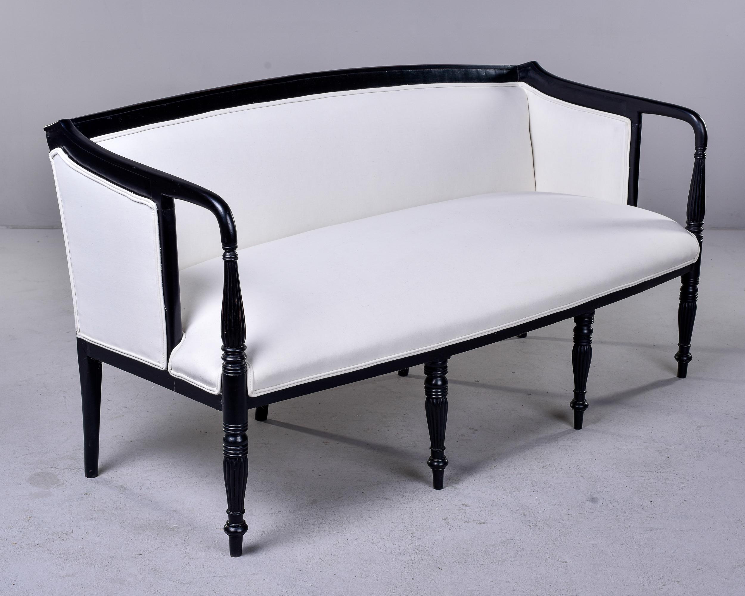 Ebonised and Upholstered Art Deco Settee or Sofa For Sale 1