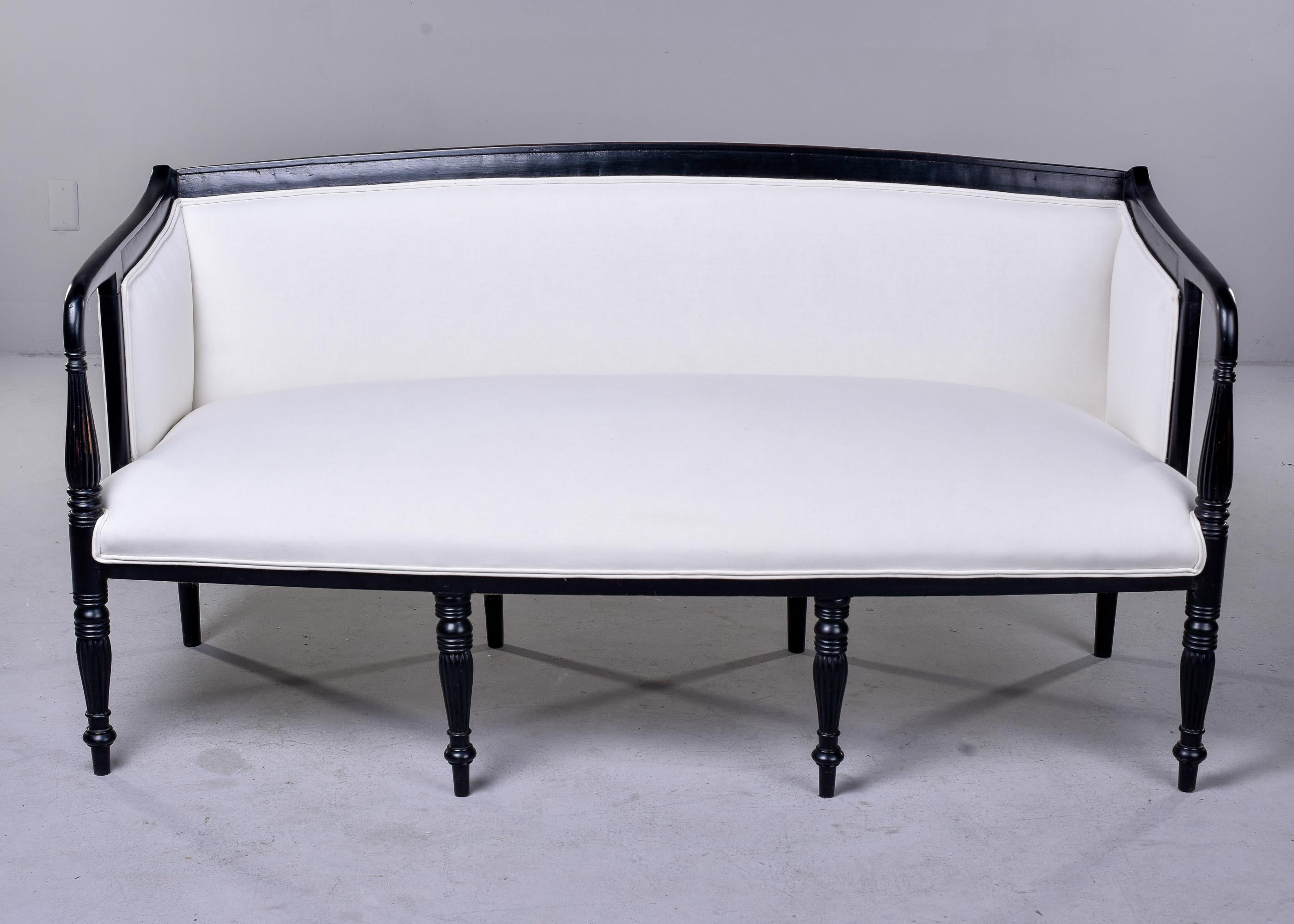 Ebonised and Upholstered Art Deco Settee or Sofa For Sale 2