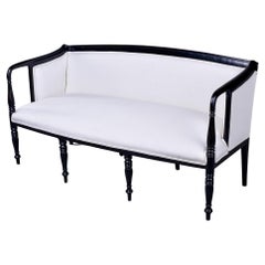 Ebonised and Upholstered Art Deco Settee or Sofa