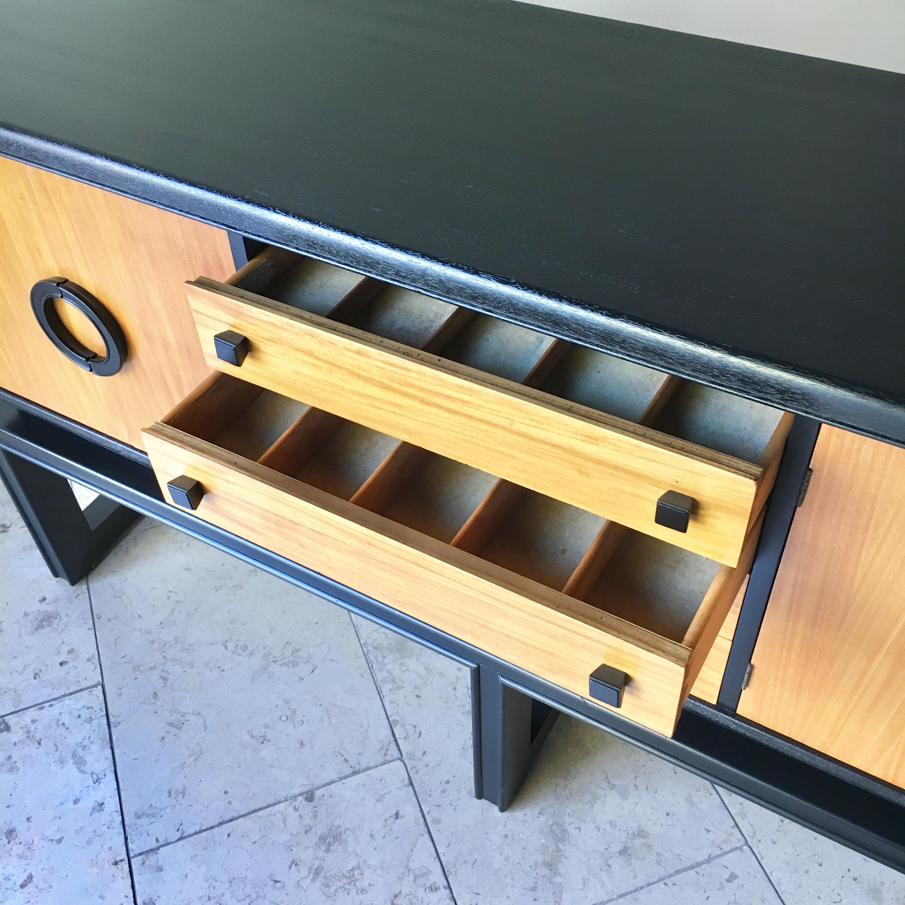 Hardwood Ebonised and Wooden Cabinet by Americraft, 1970s