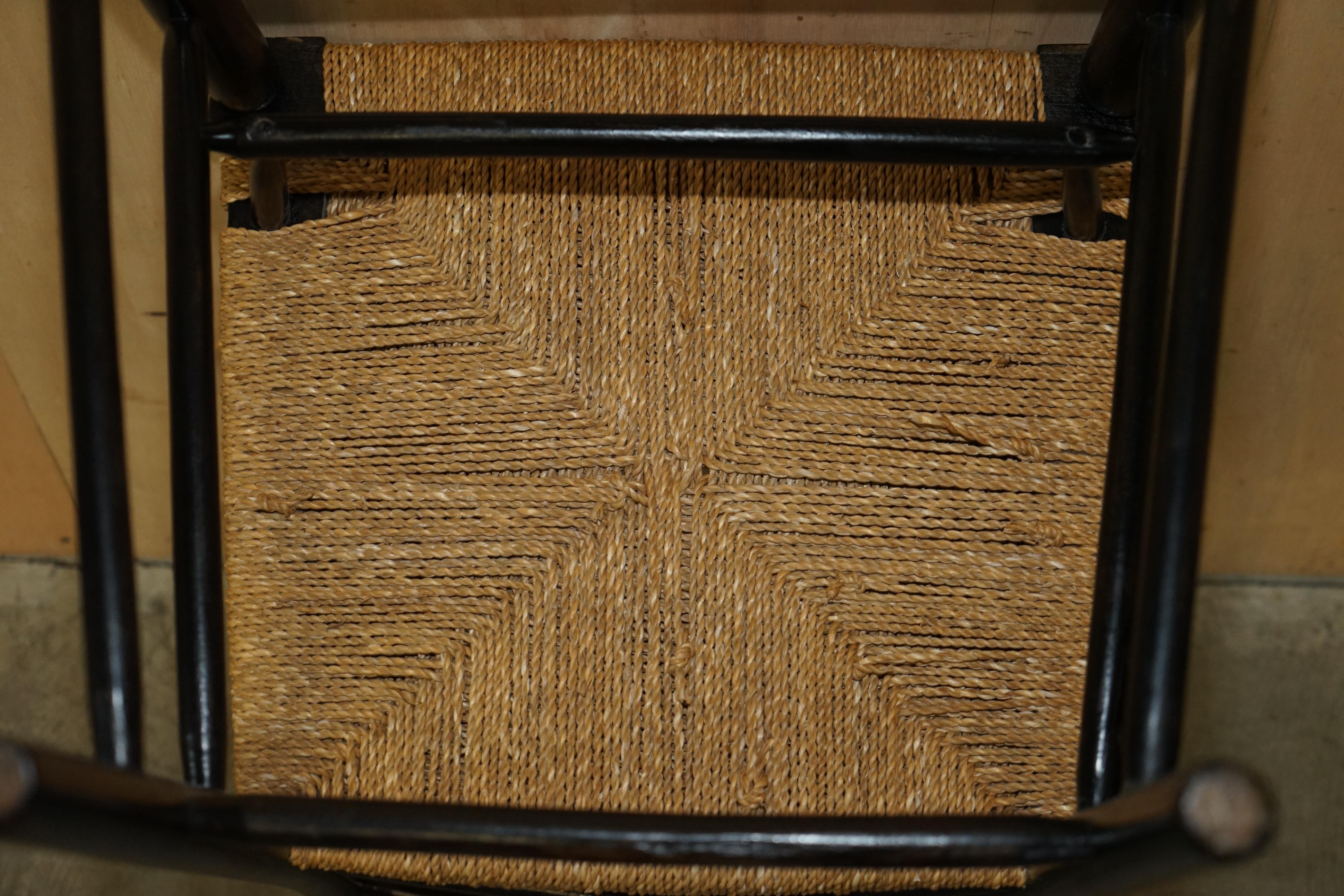 Ebonised Antique Original William Morris Sussex Armchair Seen in the v&a Museum 9