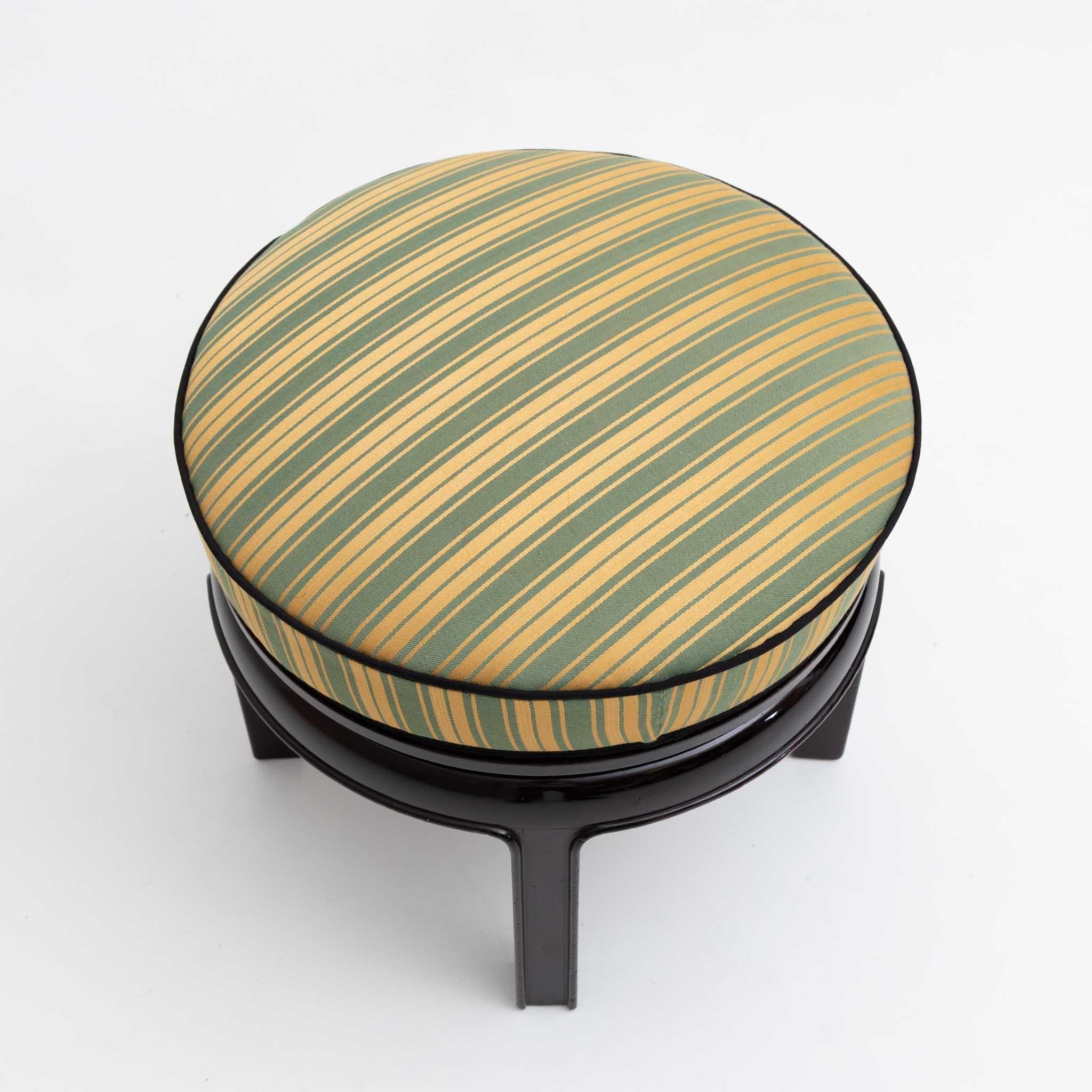 Early 20th Century Ebonised Art Deco Stool, 1920s For Sale