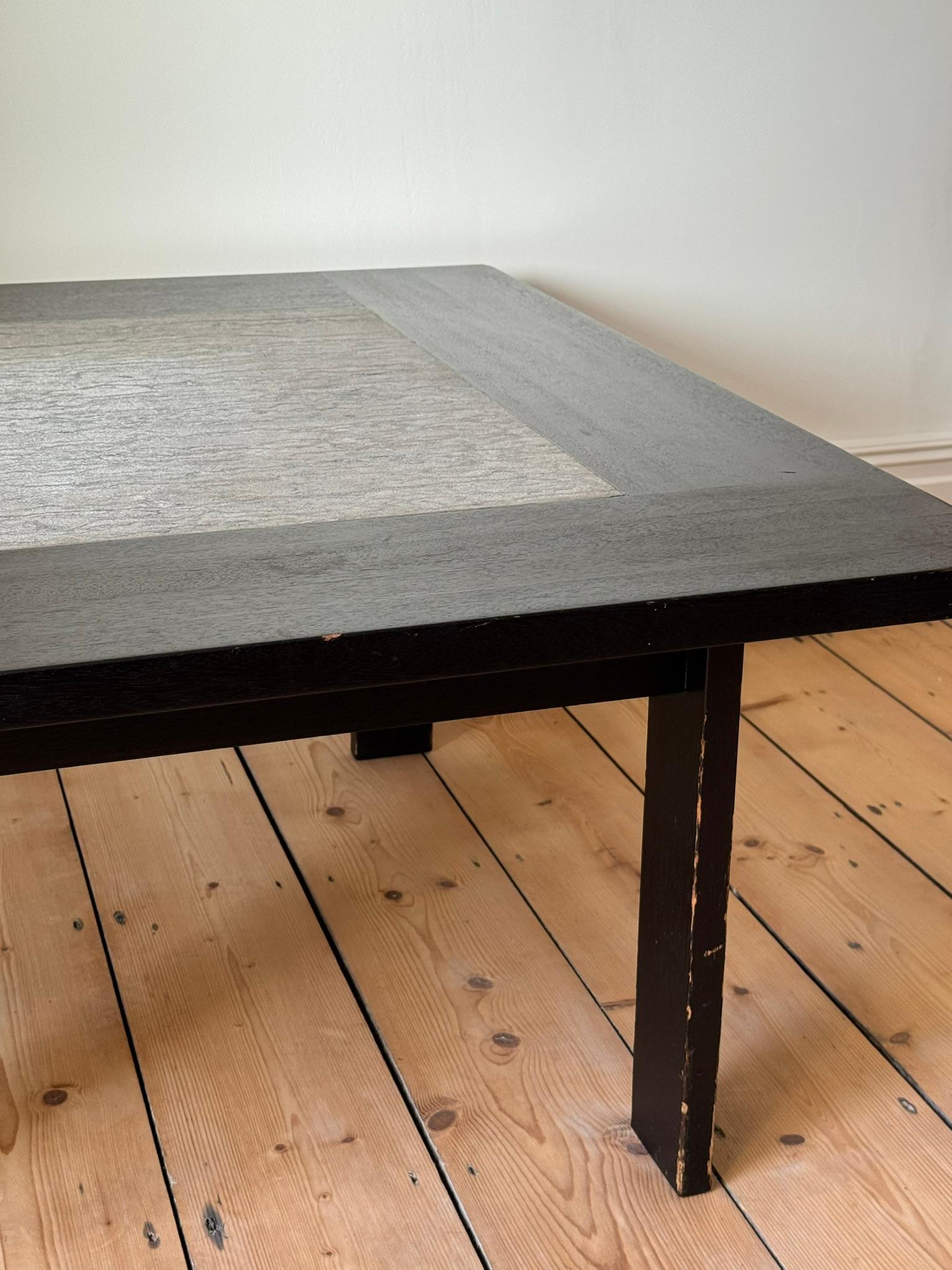 Late 20th Century Ebonised Ash and Stone Coffee Table, Denmark c. 1970s For Sale