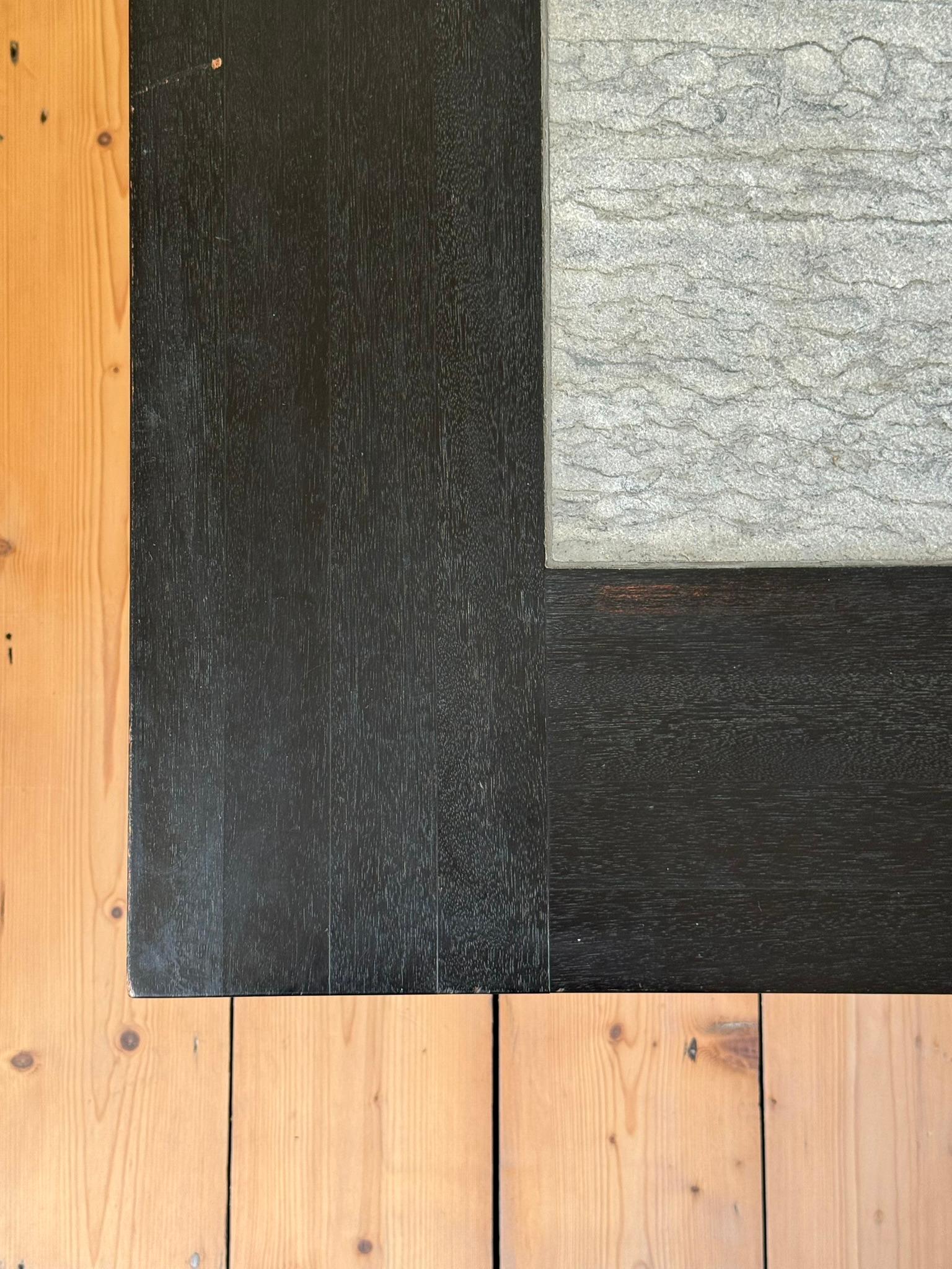 Ebonised Ash and Stone Coffee Table, Denmark c. 1970s For Sale 1