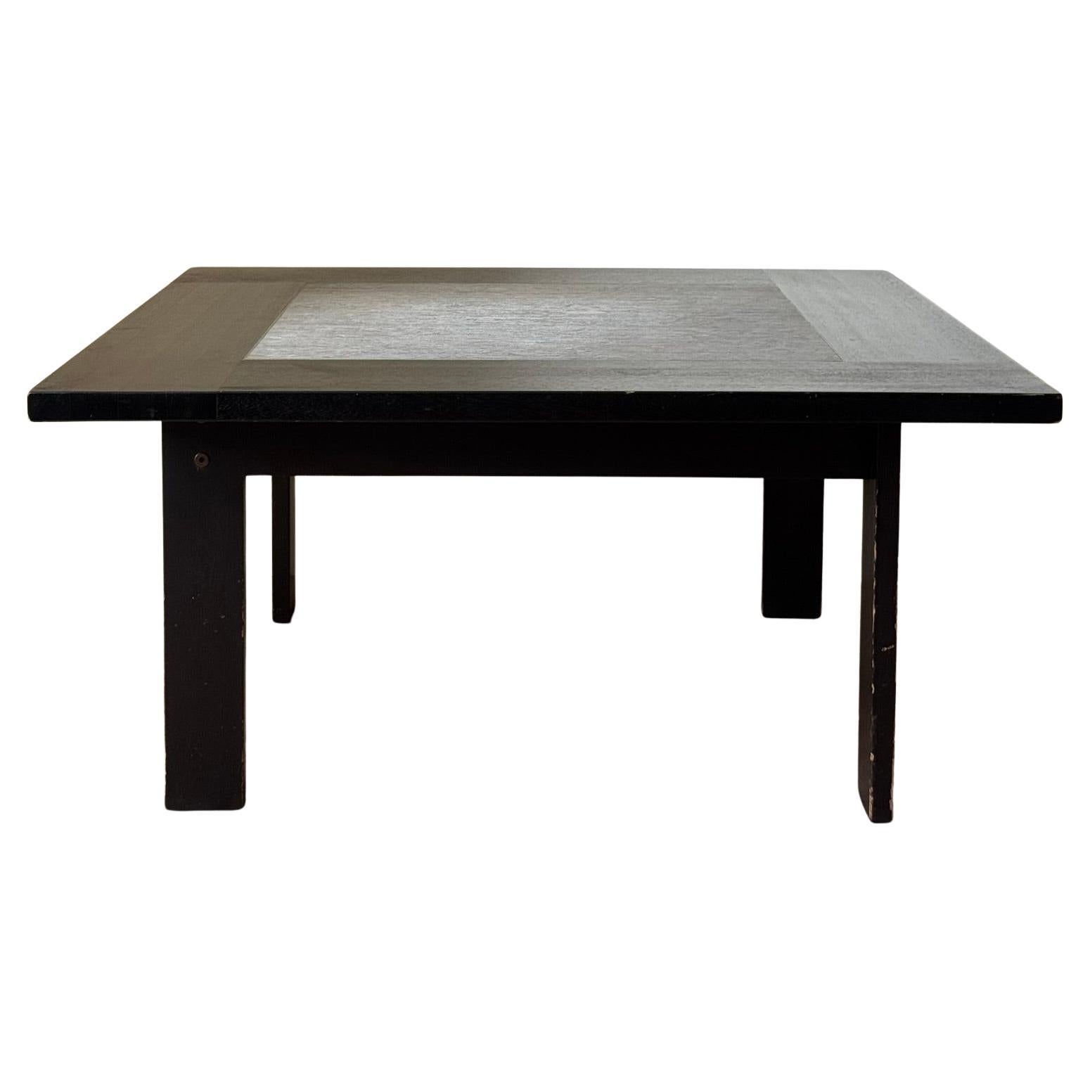 Ebonised Ash and Stone Coffee Table, Denmark c. 1970s For Sale