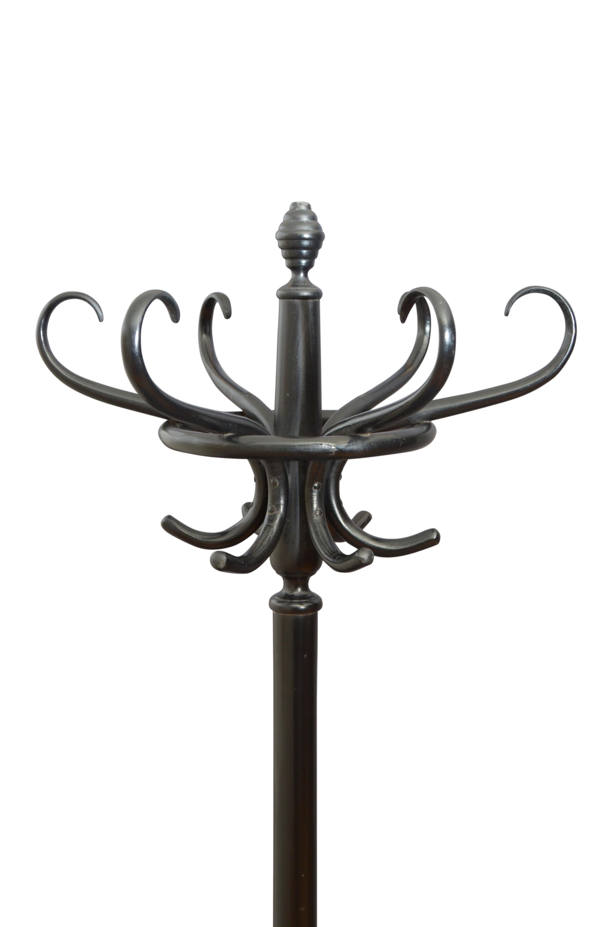 Polish Ebonized Bentwood Hall Stand