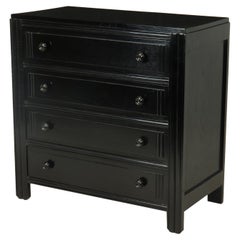 Ebonised Black Art Deco Chest of Drawers, c1930