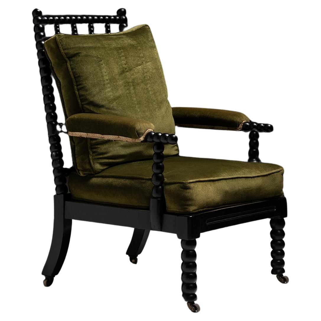 Ebonised Bobbin Chair, England circa 1820 For Sale