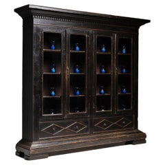 Antique Ebonised Bookcase, Italy circa 1820