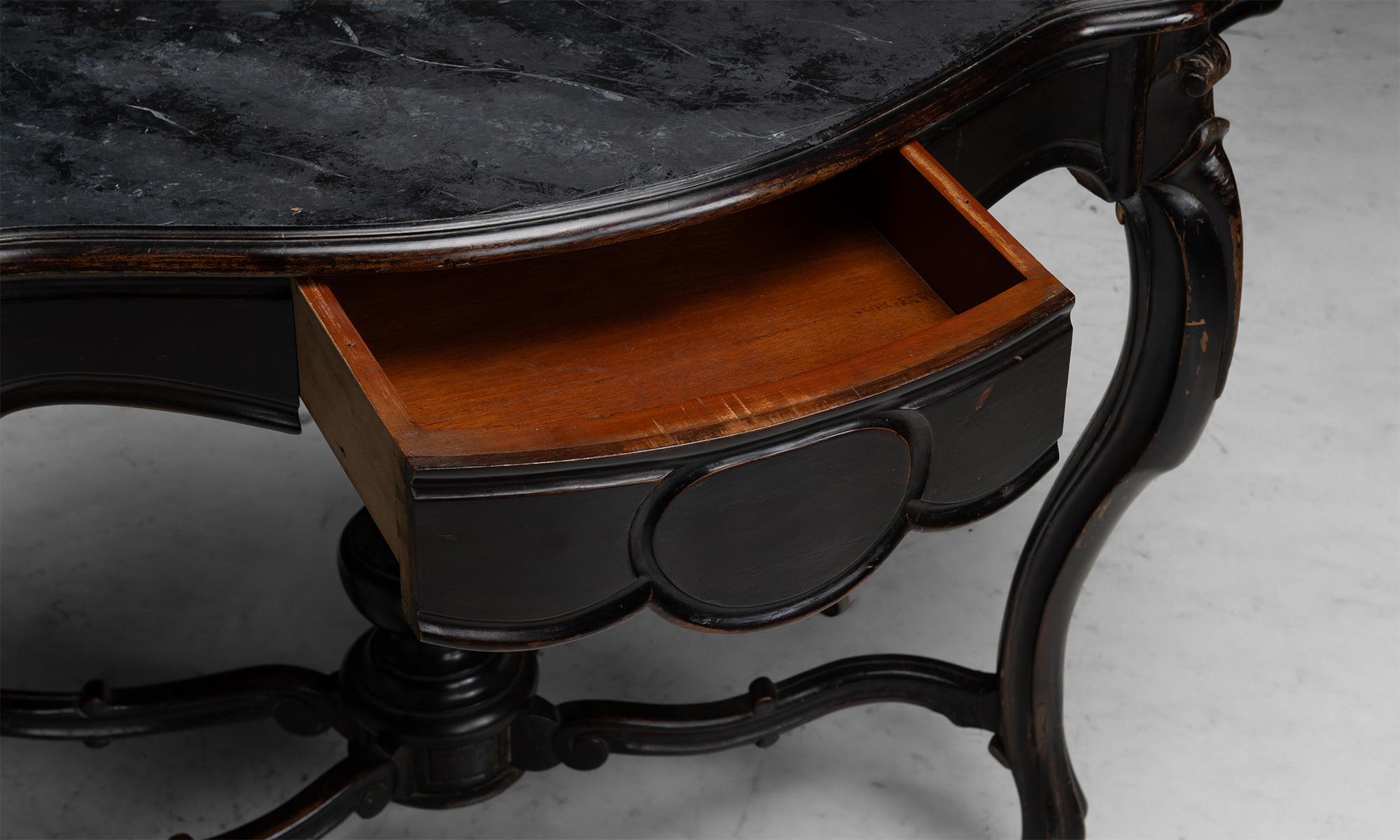 Serpentine Ebonised Centre Table, France circa 1890 For Sale
