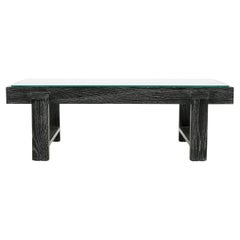Ebonised & Cerused Oak Coffee Table by Jacques Adnet