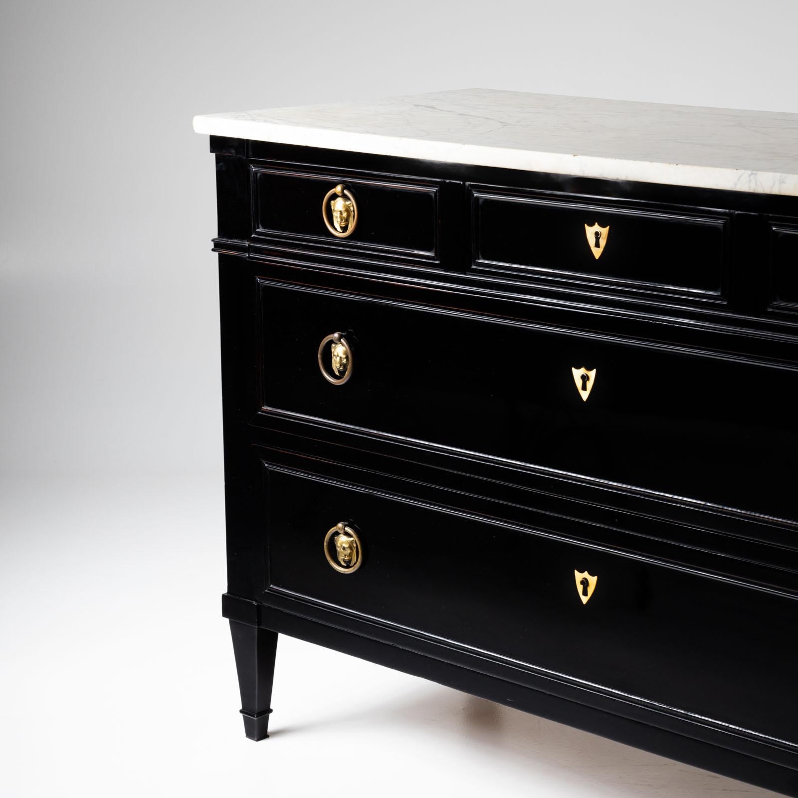French Ebonised Chest of Drawers, France, early 19th Century