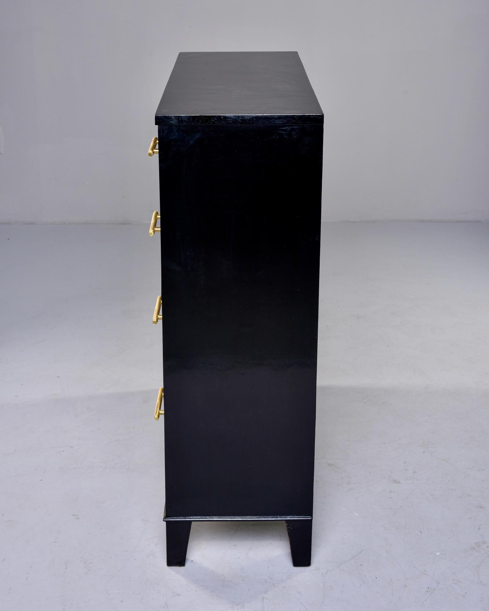 Ebonised Chest of Drawers with Brass Hardware 4