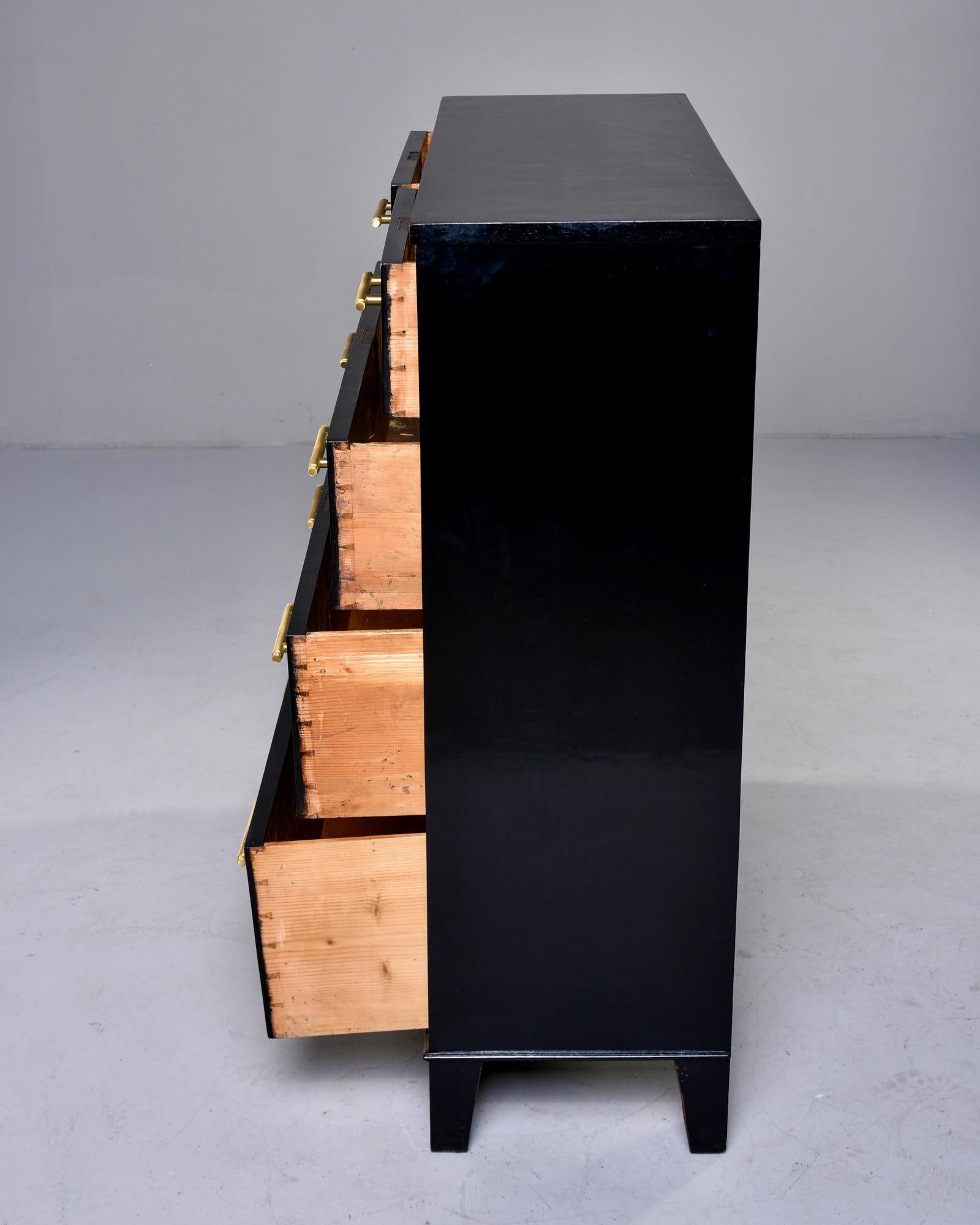 Ebonised Chest of Drawers with Brass Hardware 5