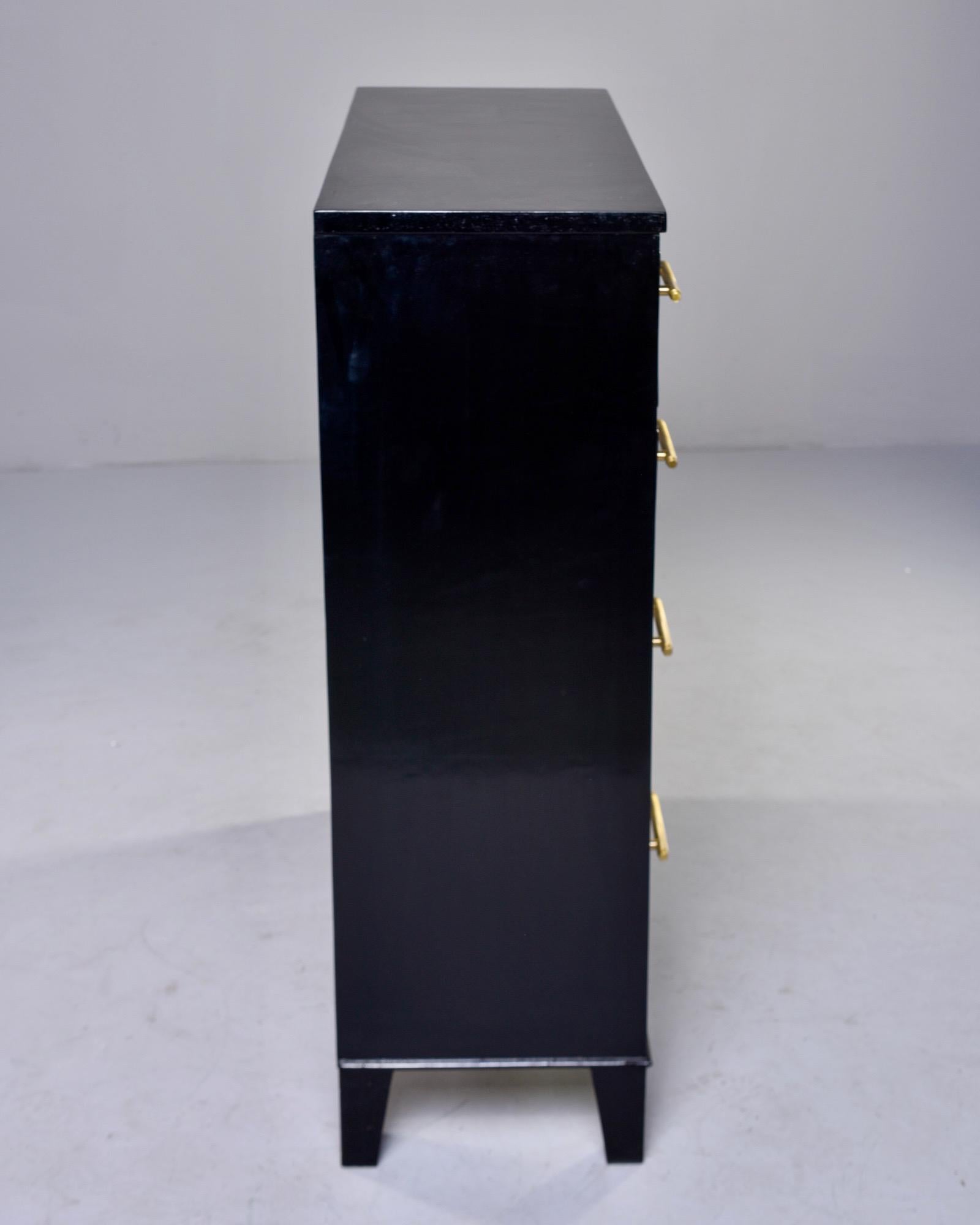 Ebonised Chest of Drawers with Brass Hardware 1