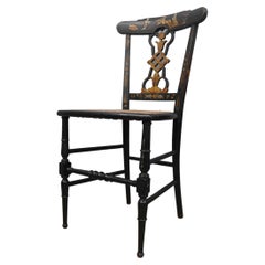 Antique Ebonised Chinoiserie Side Chair c1900