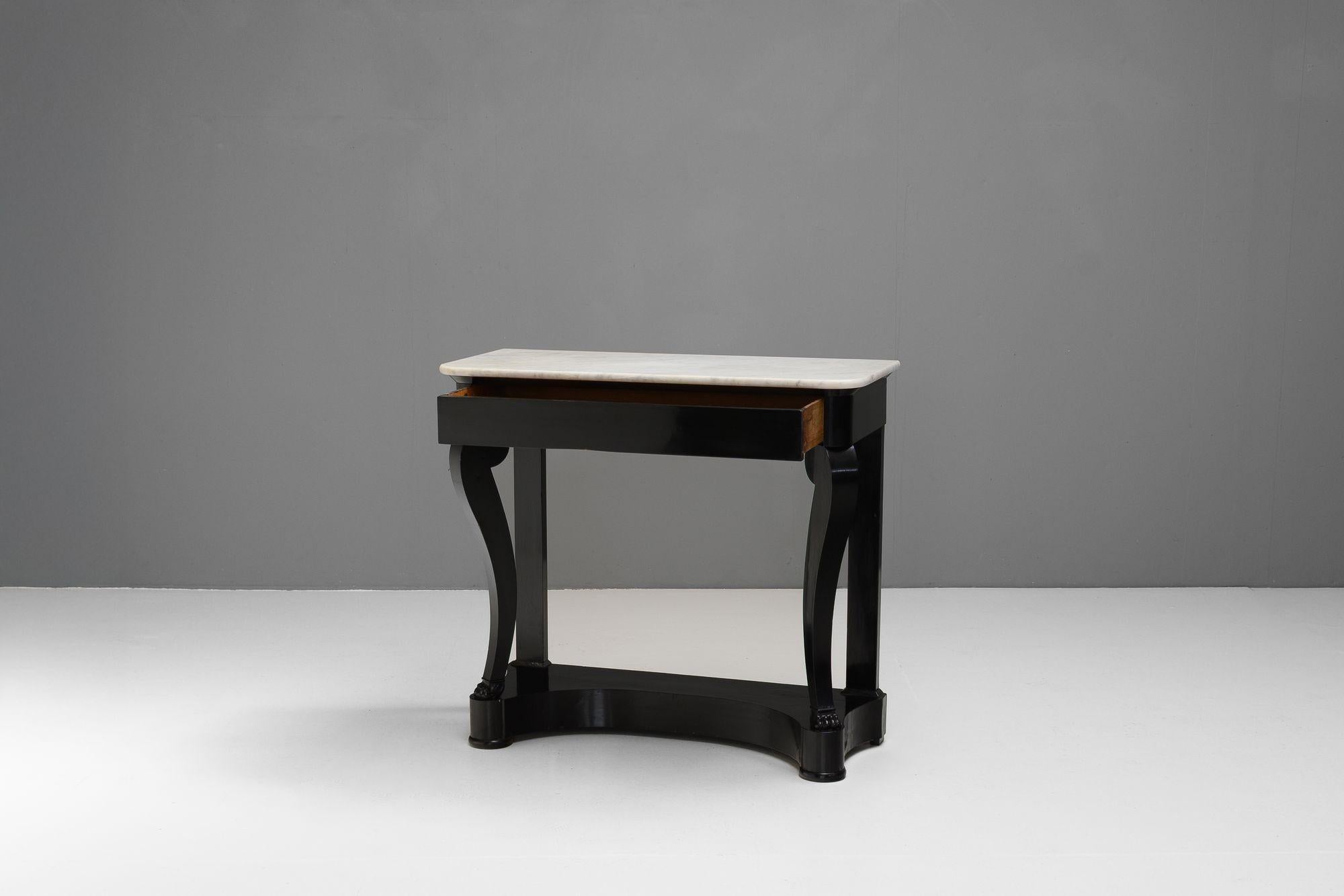 Late Victorian Ebonised Console Table For Sale