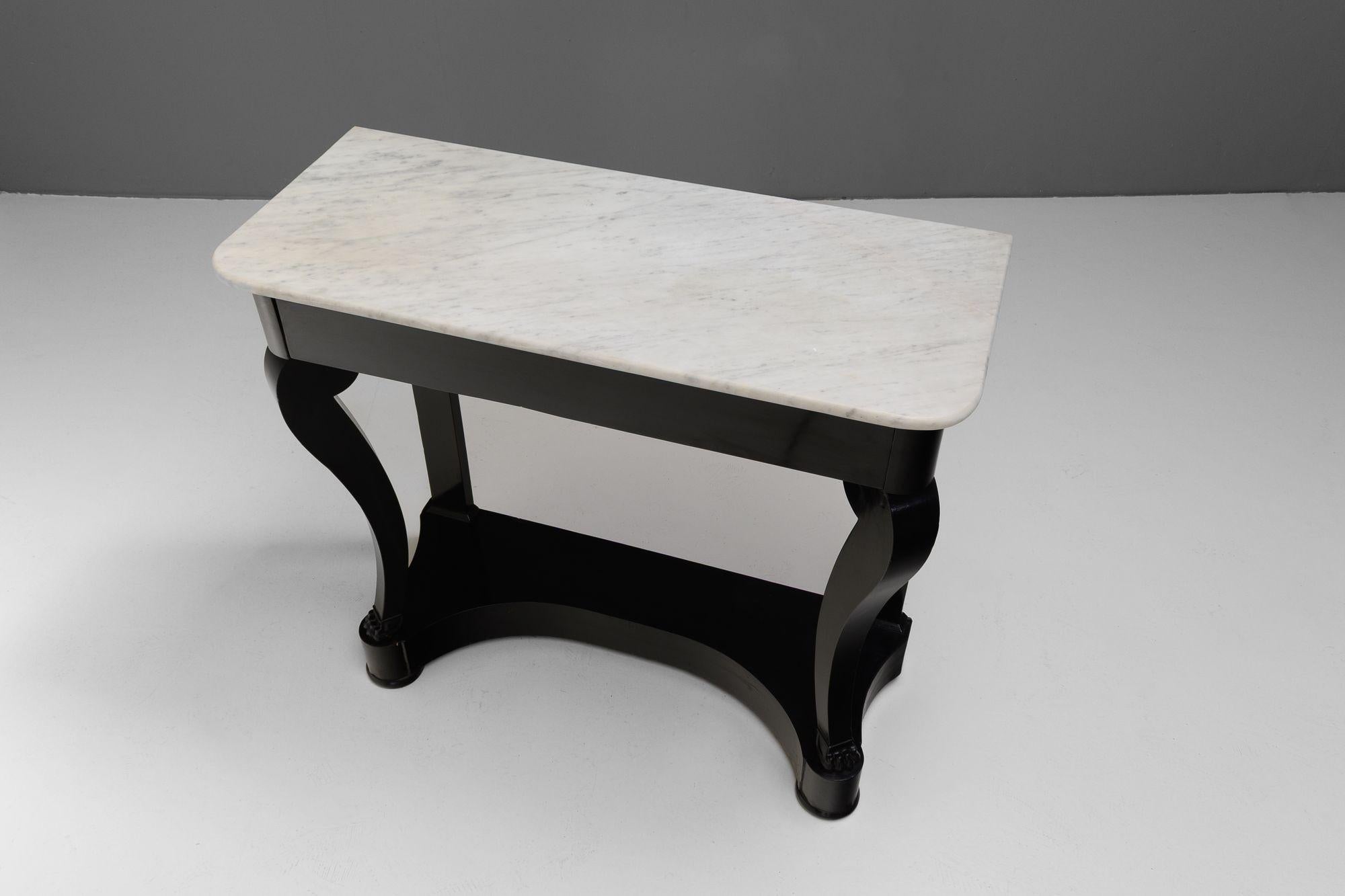 French Ebonised Console Table For Sale