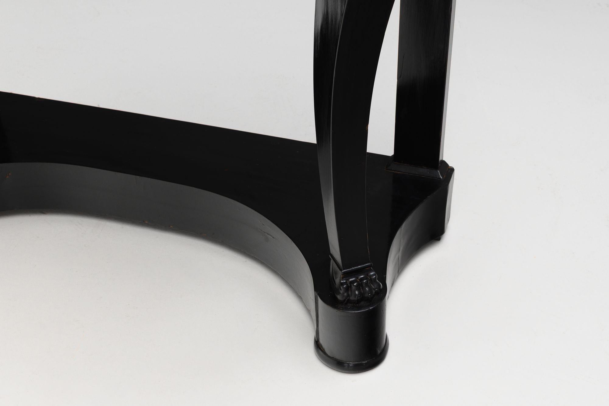 Marble Ebonised Console Table For Sale