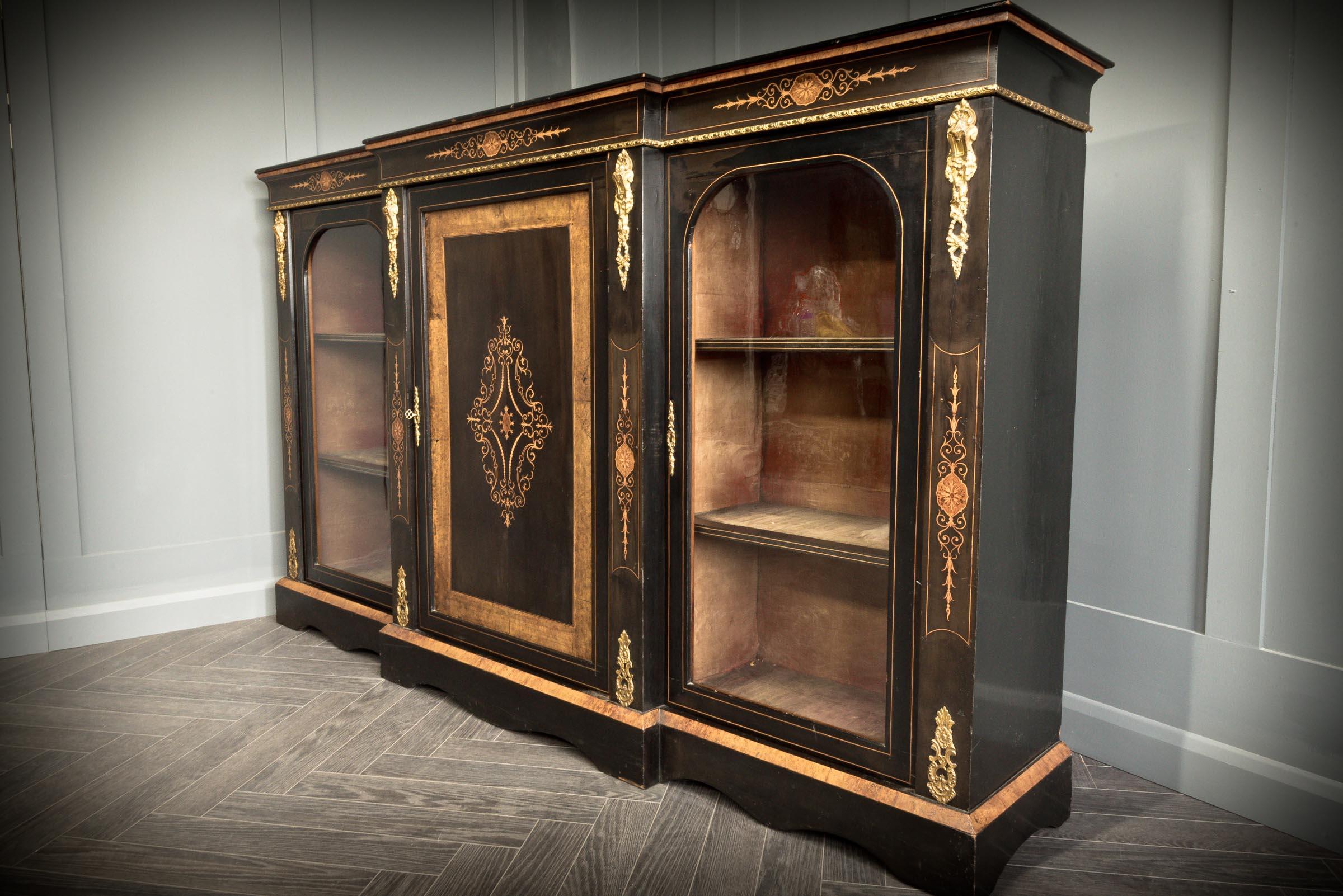 Ebonised Credenza with Ormolu Detailing For Sale 10