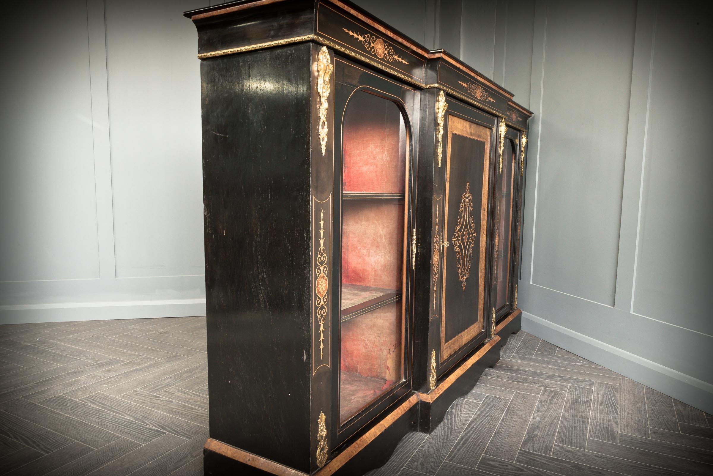 Ebonised Credenza with Ormolu Detailing For Sale 11