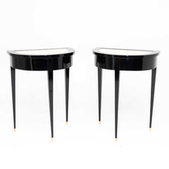 Ebonised Demi Lune Consoles, 19th Century