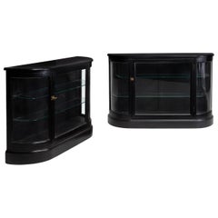 Ebonised Display Cabinets
