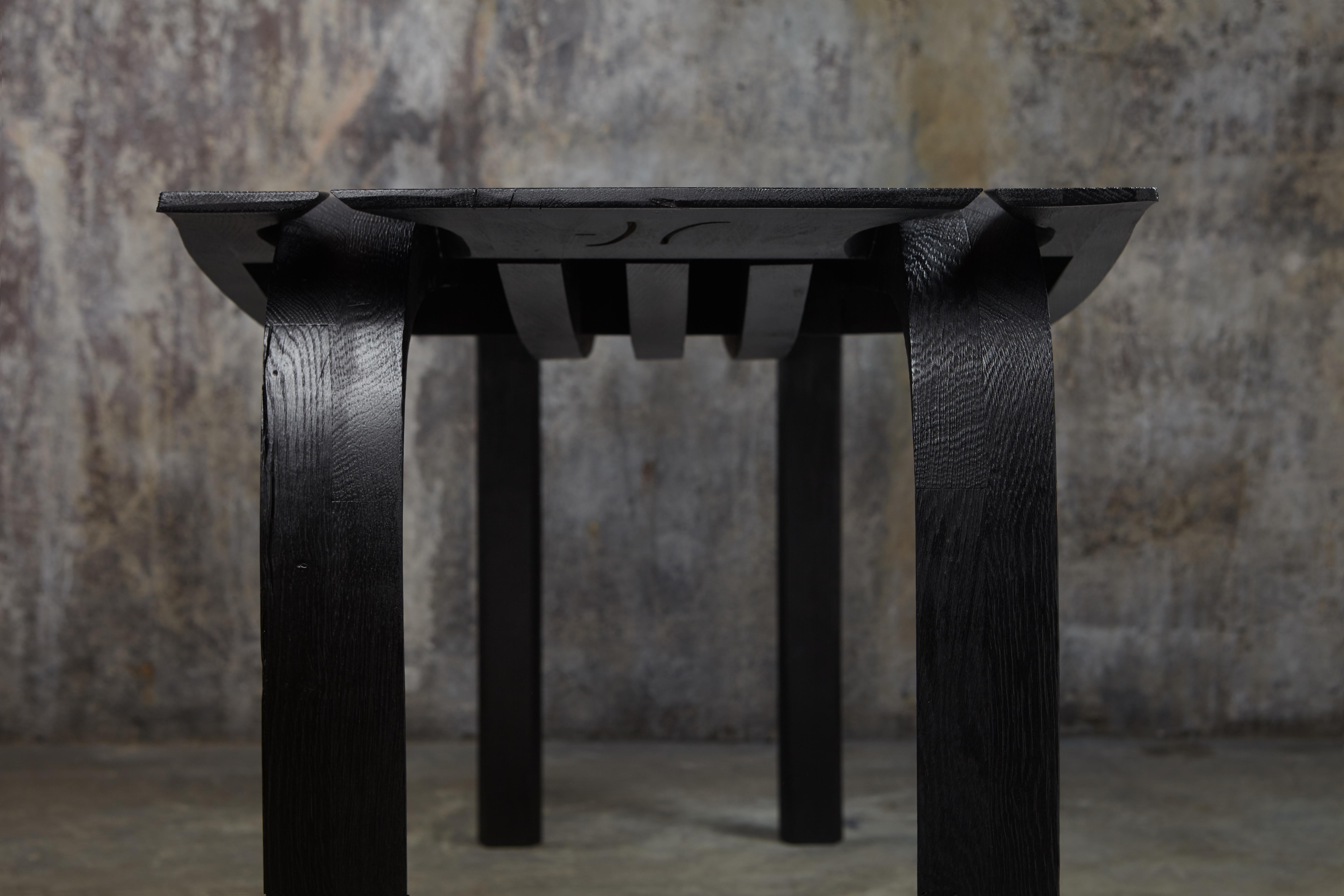Ebonised English Oak Writing Desk. one of a kind by Jonathan Field For Sale 11