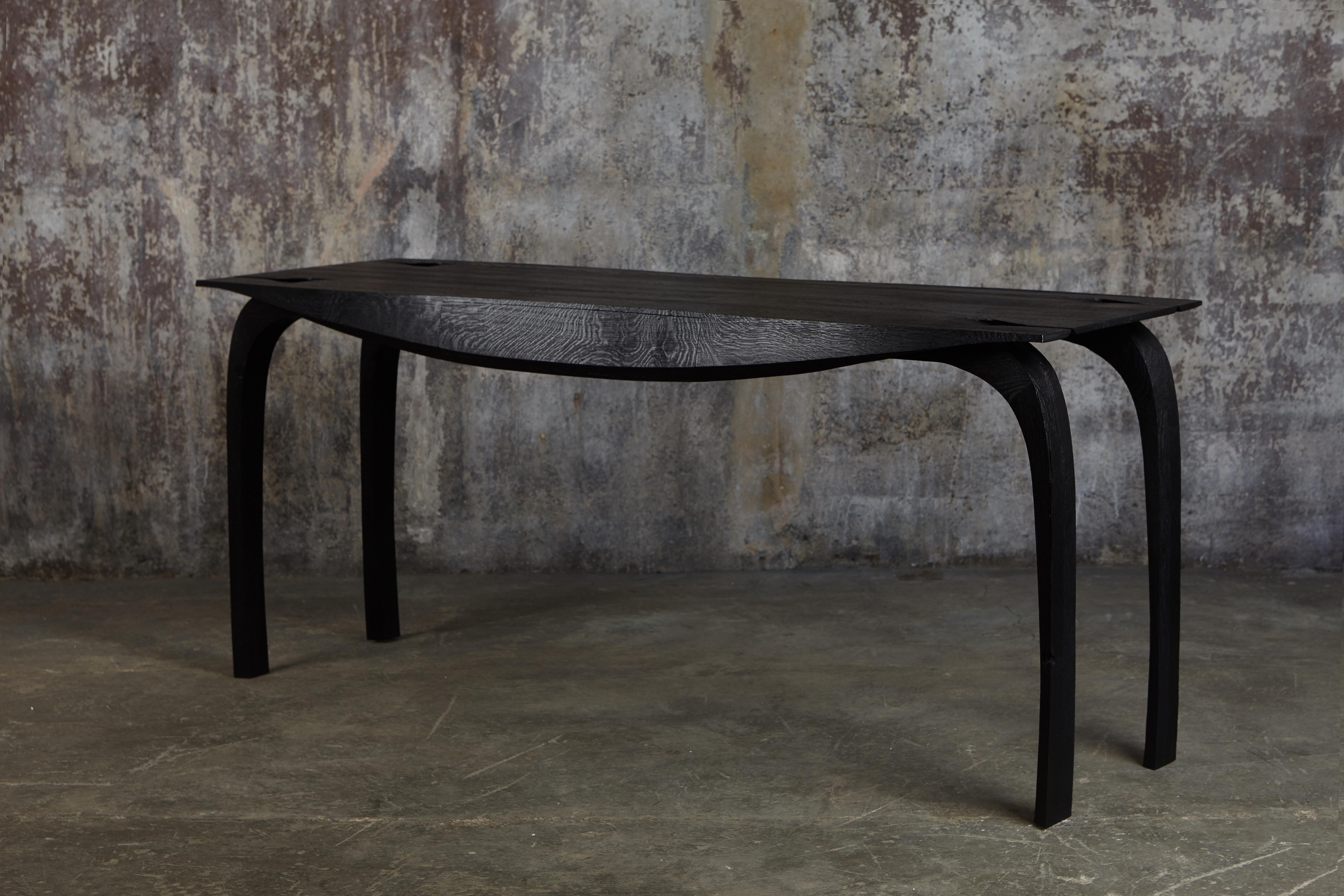 Ebonised English Oak Writing Desk. one of a kind by Jonathan Field In New Condition For Sale In London, GB