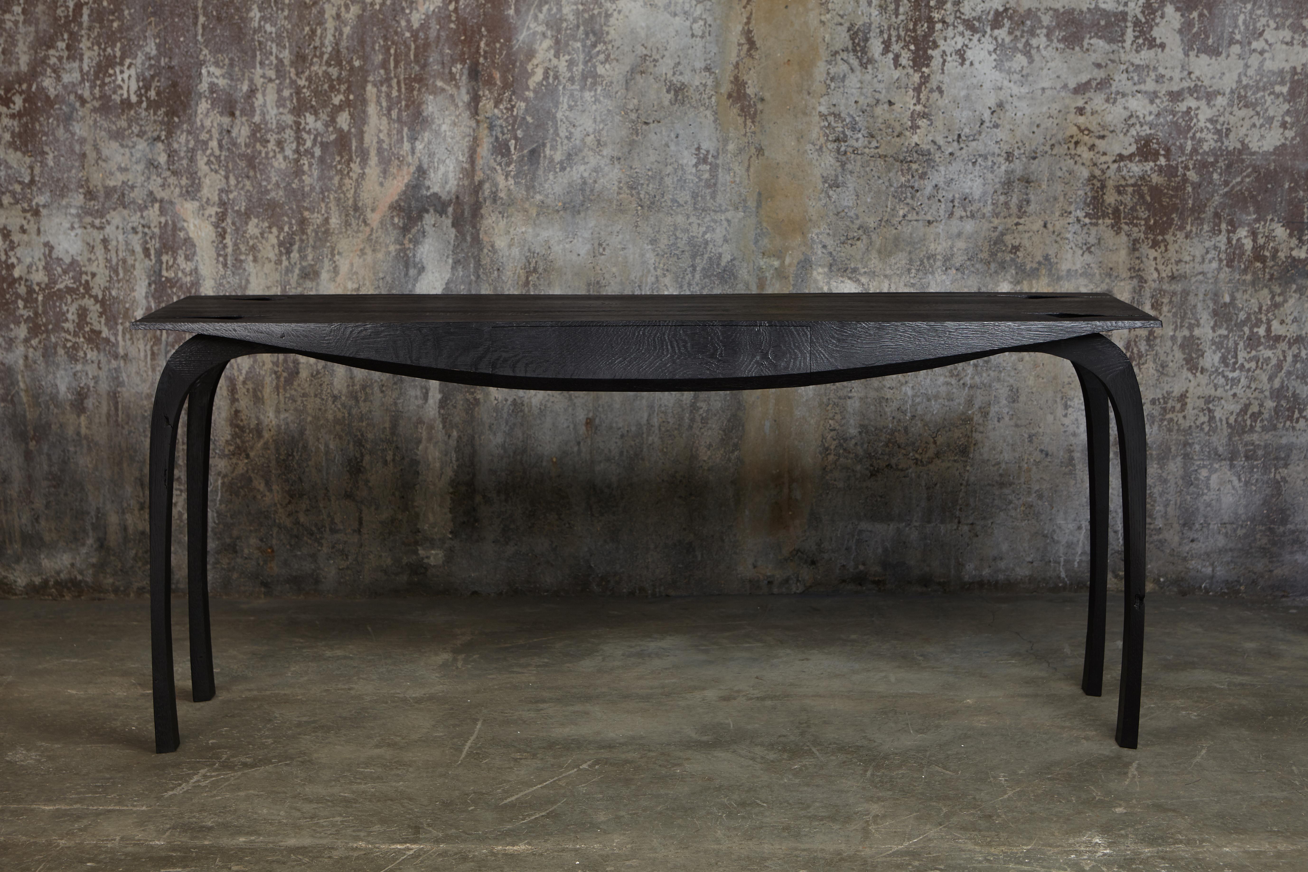 Contemporary Ebonised English Oak Writing Desk. one of a kind by Jonathan Field For Sale