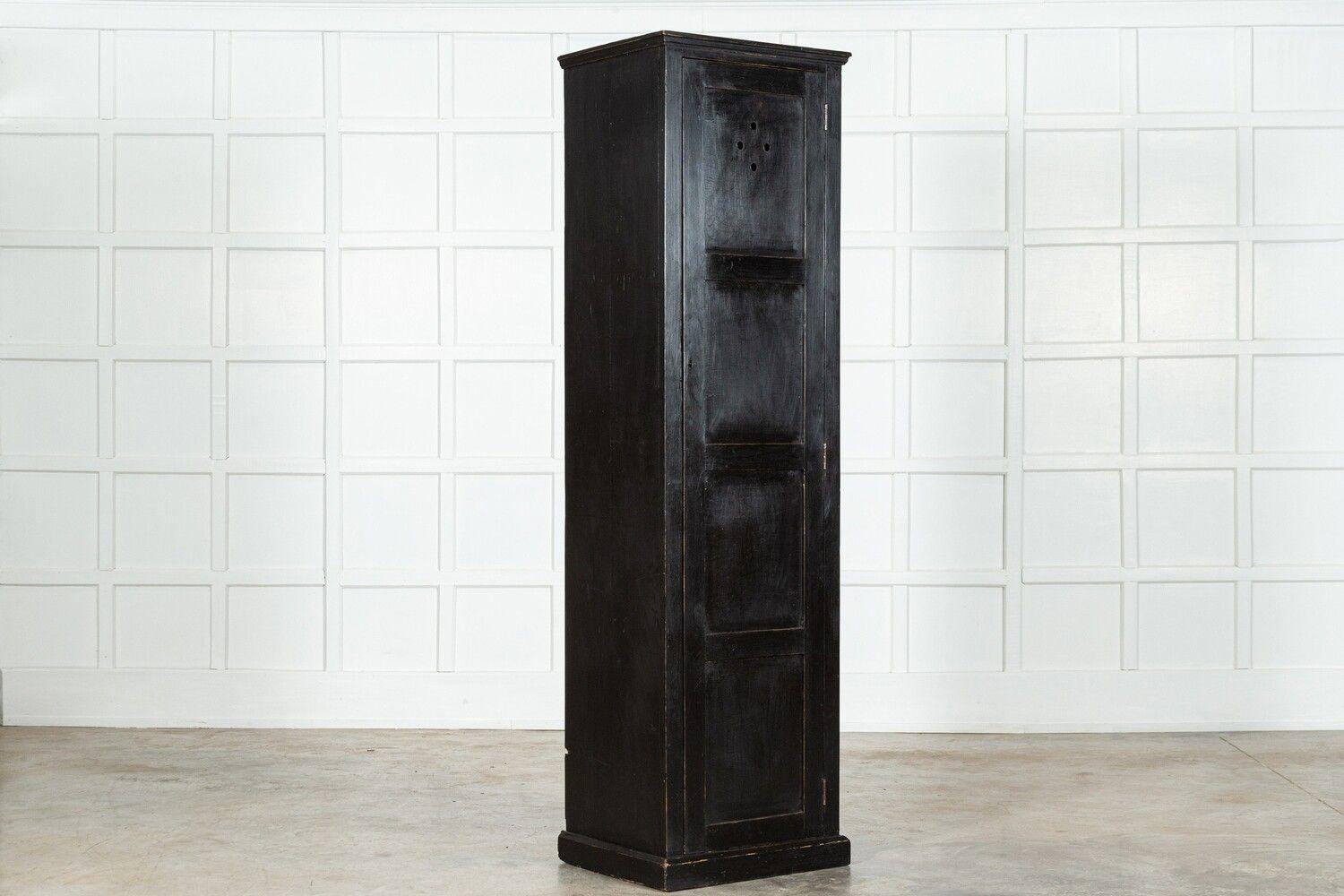 Ebonised English Pine Locker Cabinet In Good Condition For Sale In Staffordshire, GB