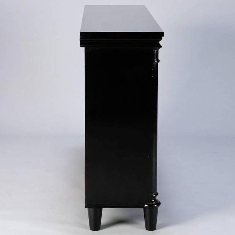 Ebonised English Sideboard with Brass Grills 2