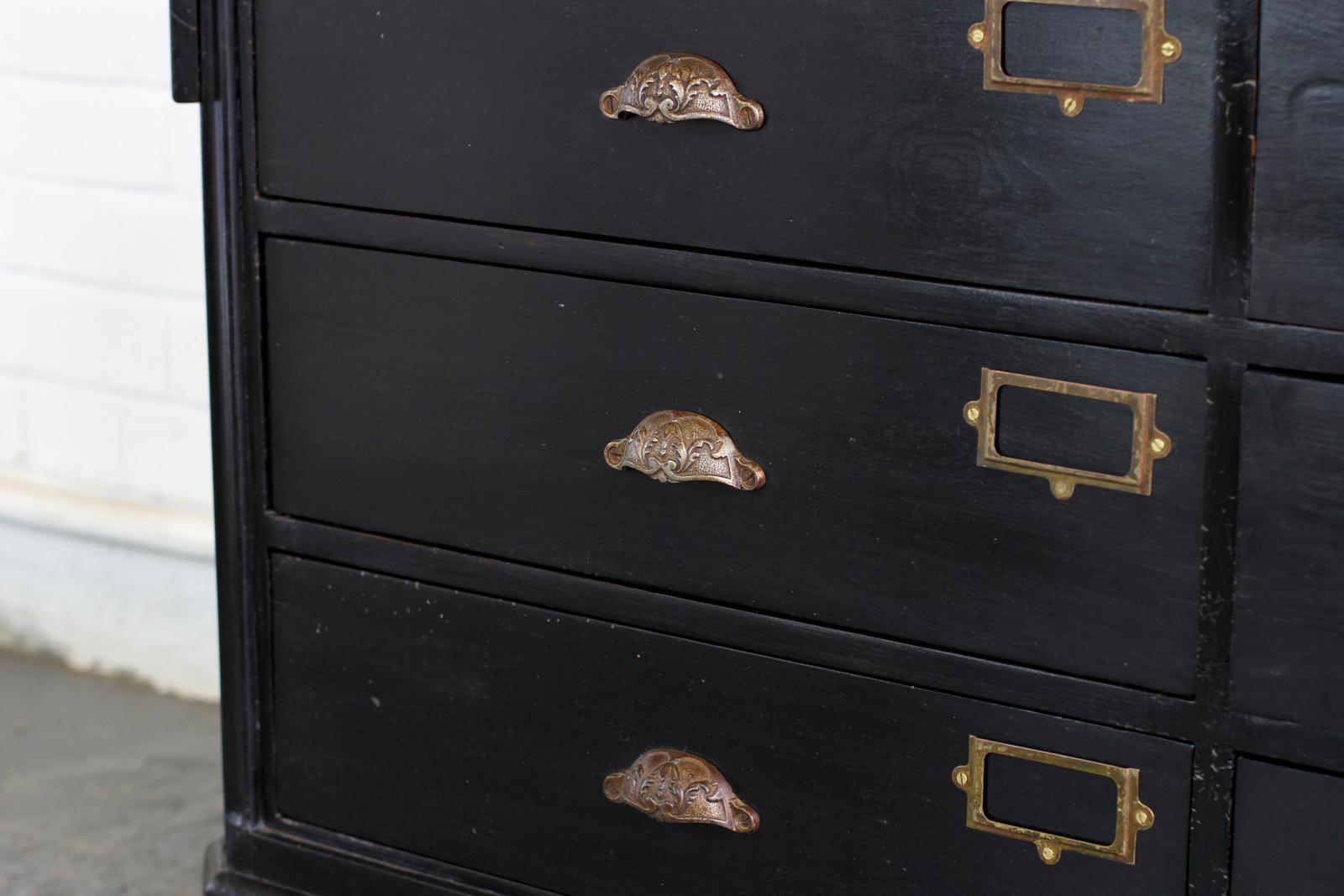 Ebonised French Apothecary Drawers, circa 1910 3