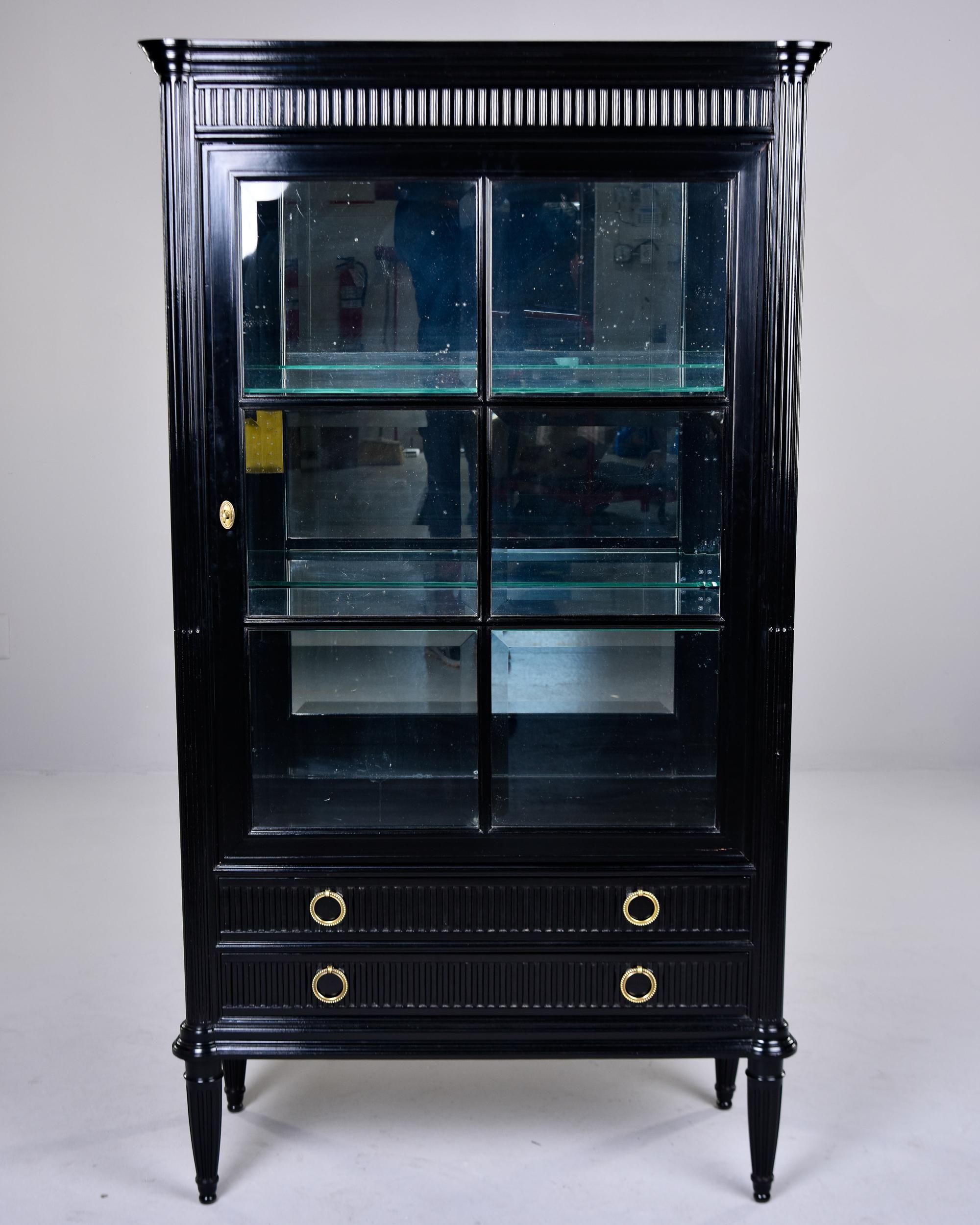 reeded glass cabinet