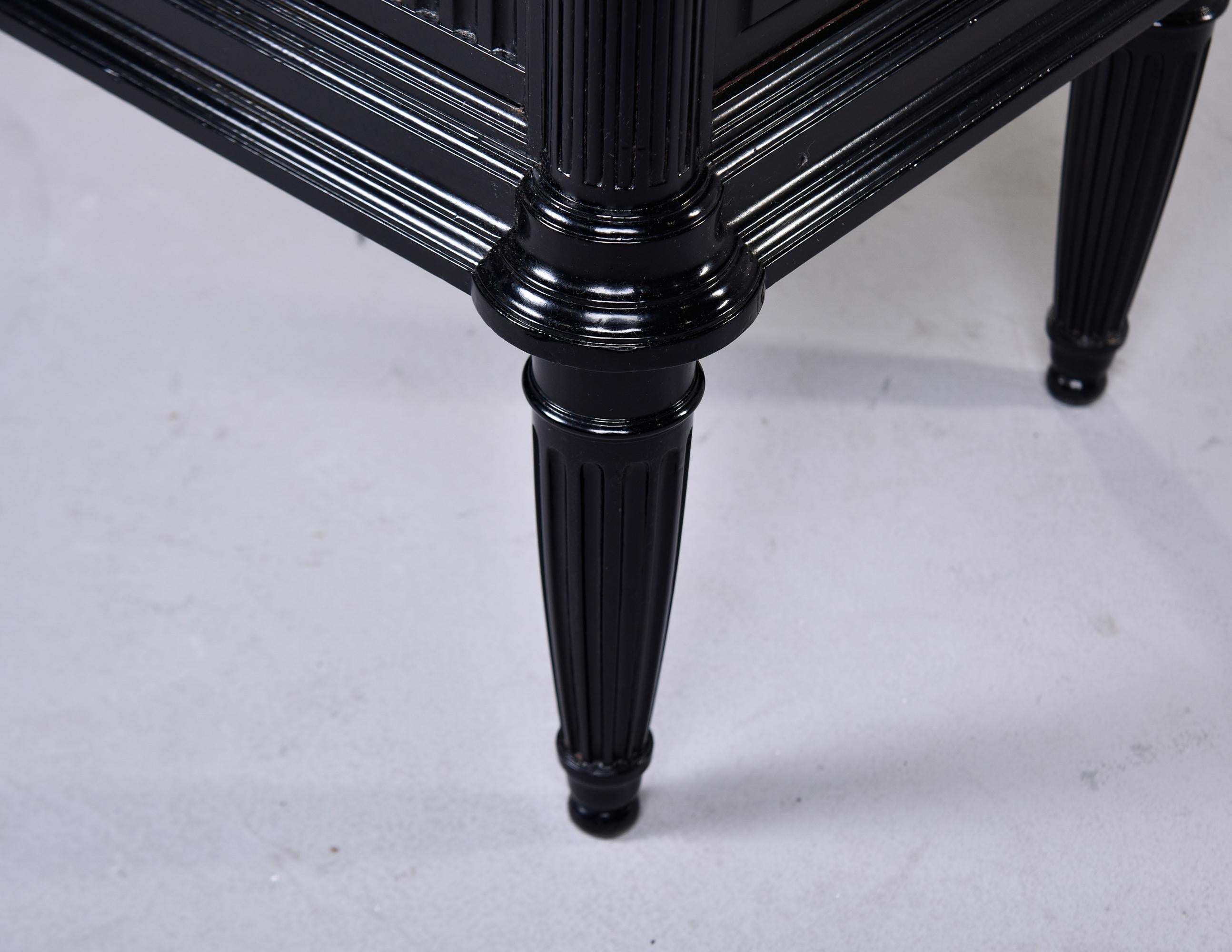 Ebonized French Louis Philippe Style Glass Front Cabinet with Reeded Detail 3