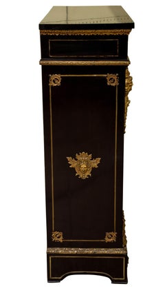 Ebonised French Red Boulle Work Cabinet, circa 1860